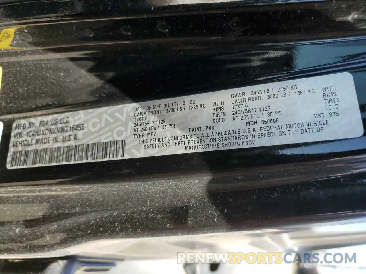 14 fotografías del automóvil dañado 1C4HJXDNXNW216456 JEEP WRANGLER 2022