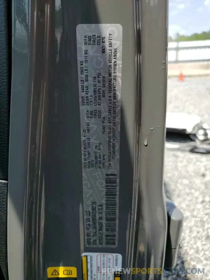 13 fotografías del automóvil dañado 1C4JJXR69NW206276 JEEP WRANGLER 2022