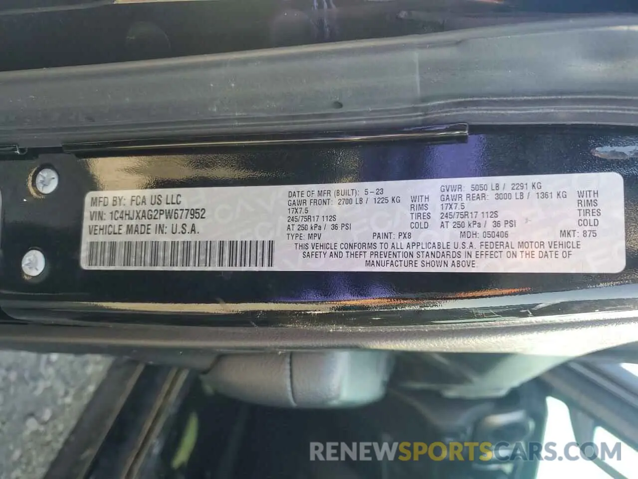 13 fotografías del automóvil dañado 1C4HJXAG2PW677952 JEEP WRANGLER 2023