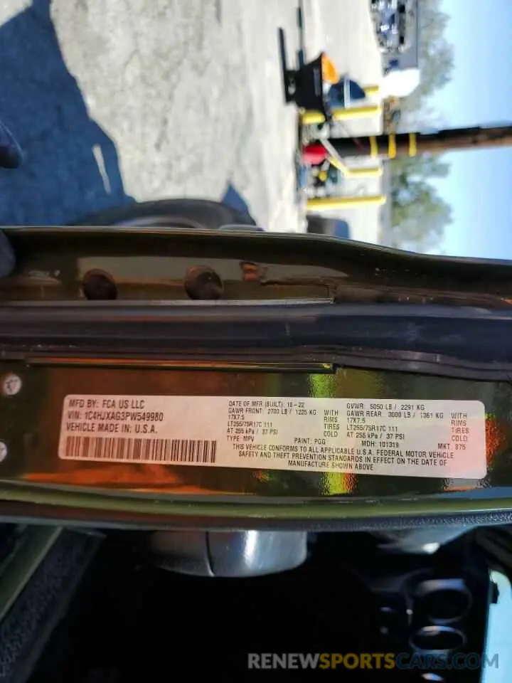 15 fotografías del automóvil dañado 1C4HJXAG3PW549980 JEEP WRANGLER 2023