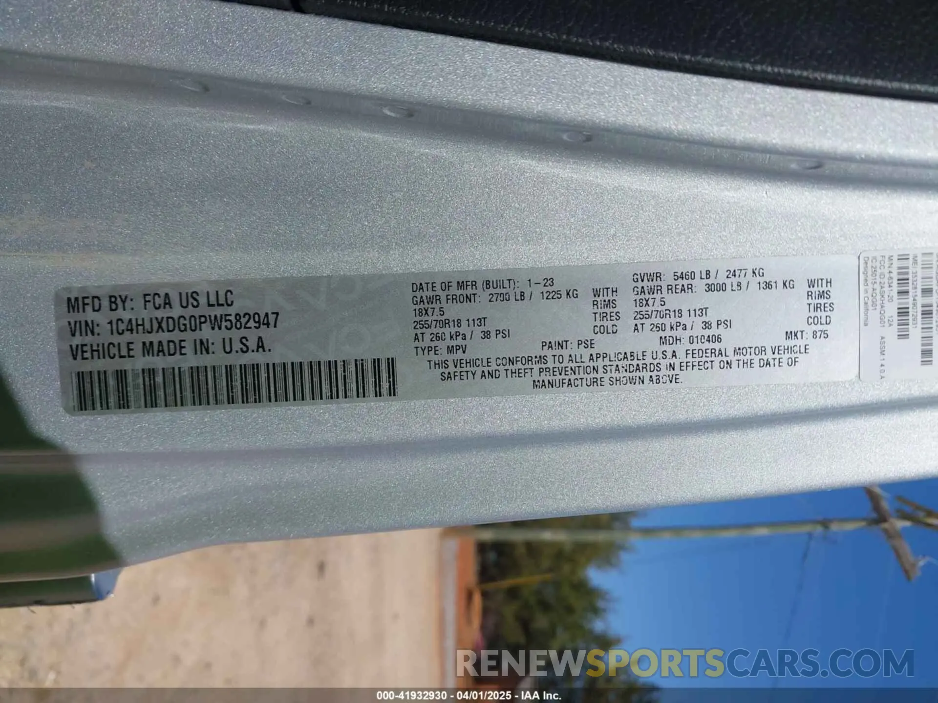 9 fotografías del automóvil dañado 1C4HJXDG0PW582947 JEEP WRANGLER 2023