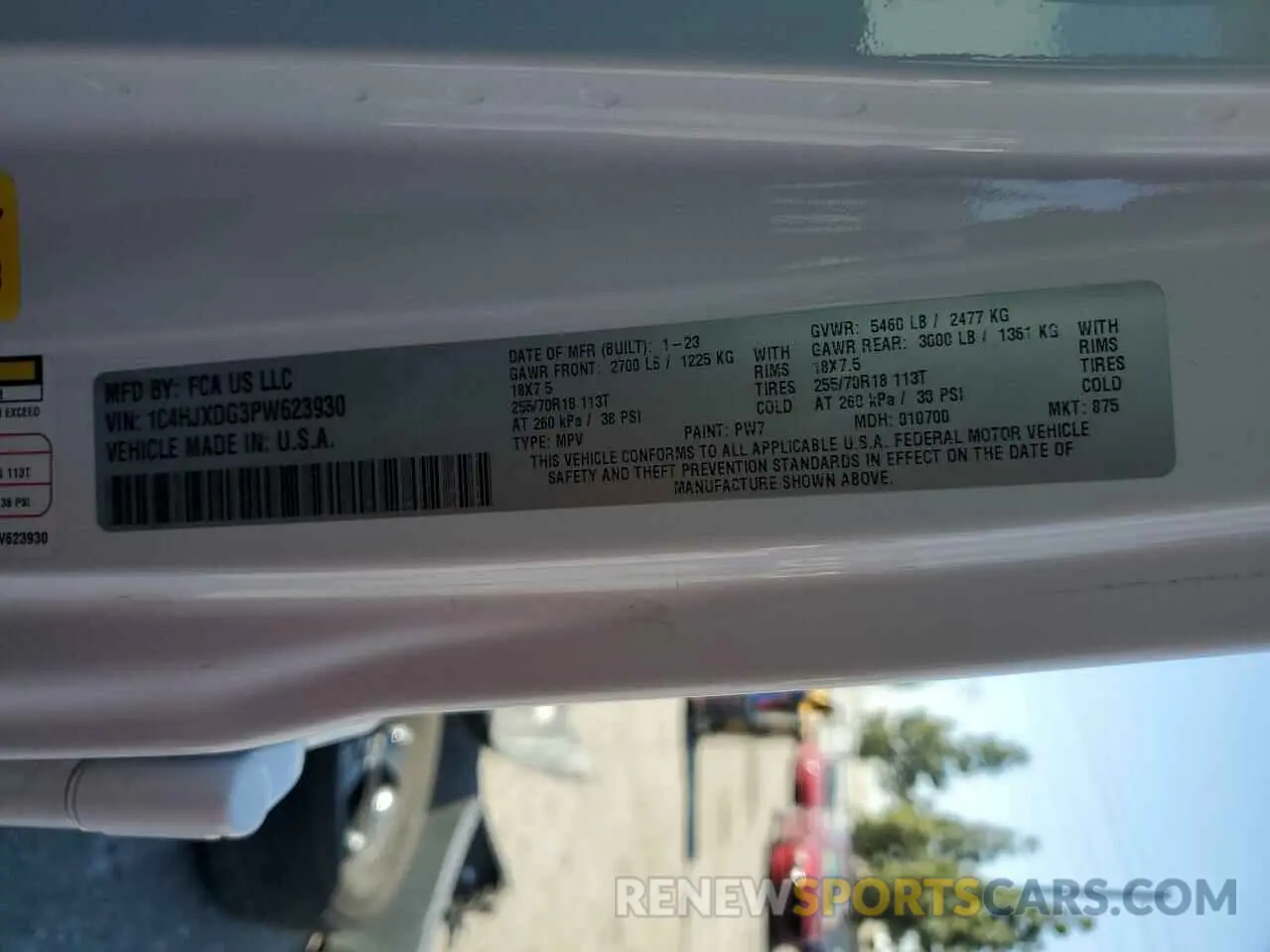 16 fotografías del automóvil dañado 1C4HJXDG3PW623930 JEEP WRANGLER 2023