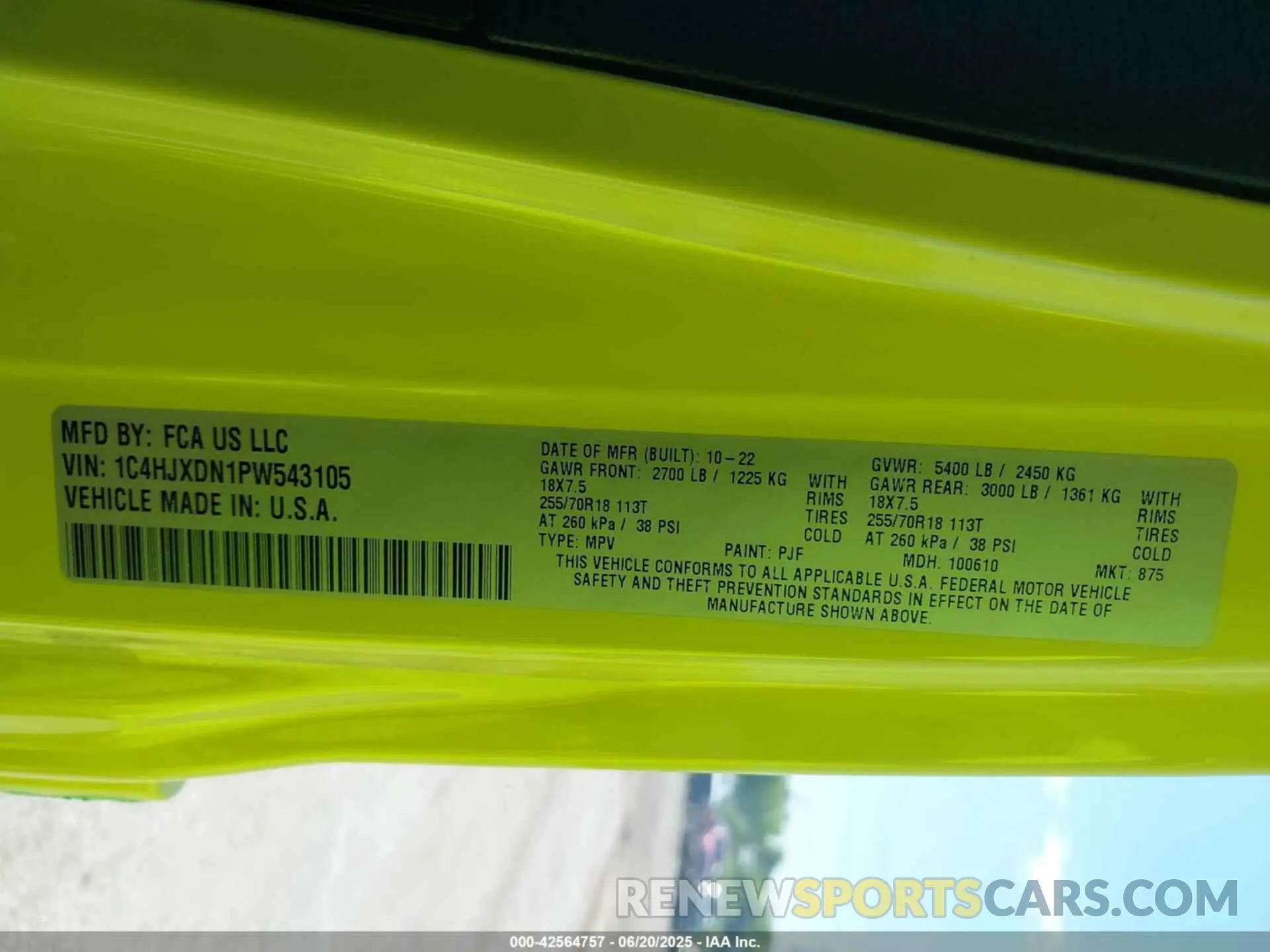 9 fotografías del automóvil dañado 1C4HJXDN1PW543105 JEEP WRANGLER 2023