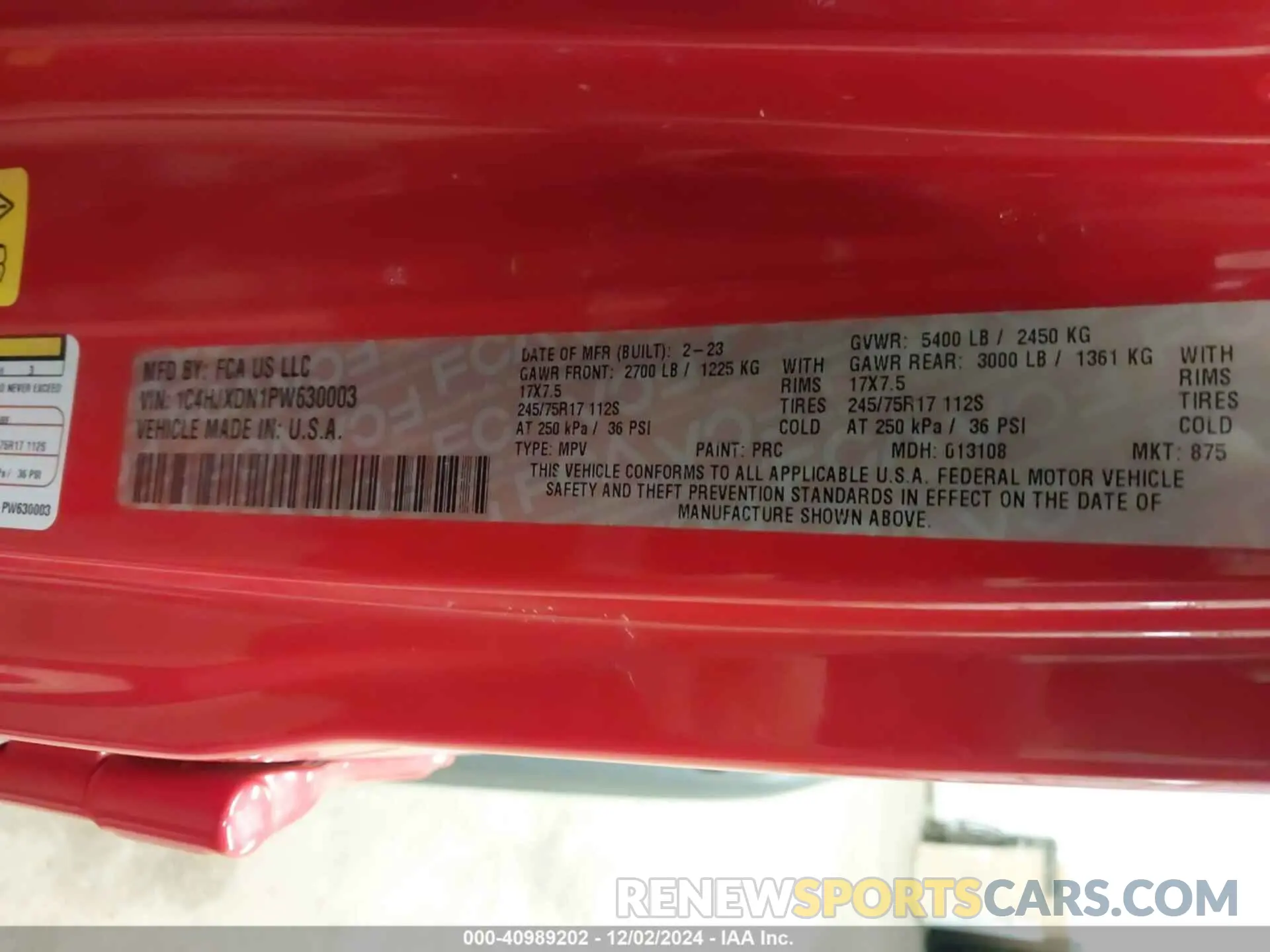 9 fotografías del automóvil dañado 1C4HJXDN1PW630003 JEEP WRANGLER 2023