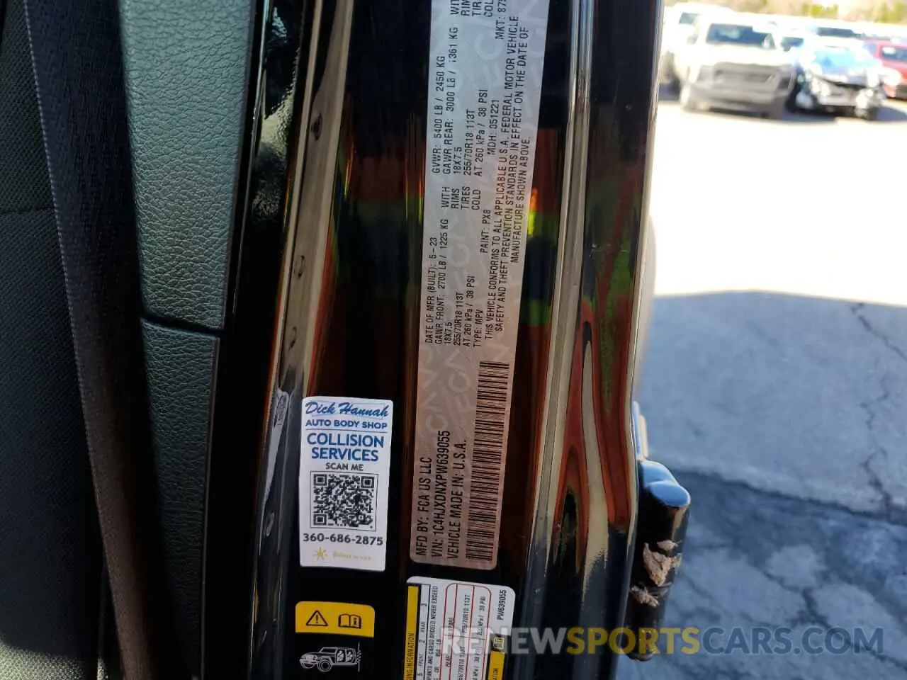 12 fotografías del automóvil dañado 1C4HJXDNXPW639055 JEEP WRANGLER 2023