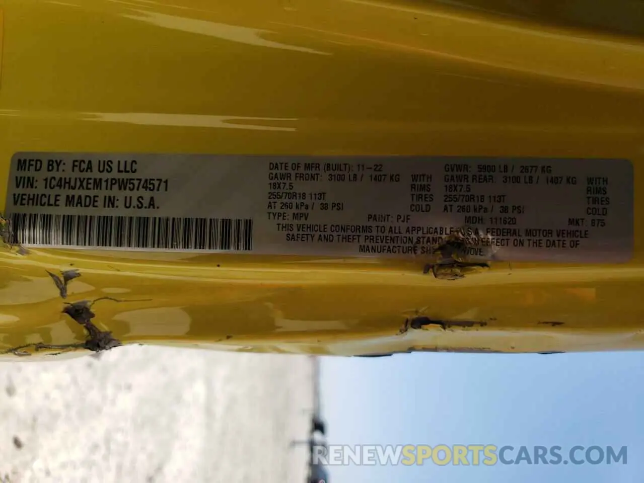 14 fotografías del automóvil dañado 1C4HJXEM1PW574571 JEEP WRANGLER 2023