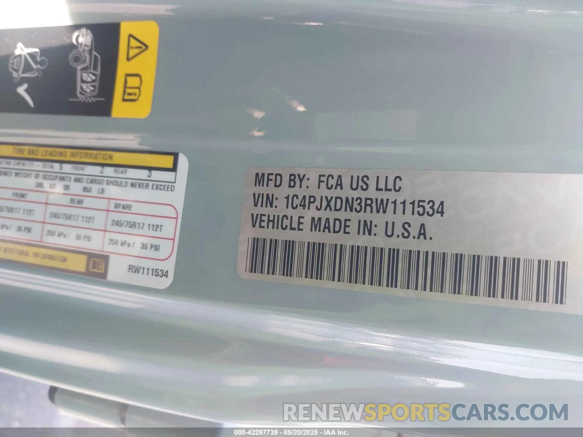 9 fotografías del automóvil dañado 1C4PJXDN3RW111534 JEEP WRANGLER 2024