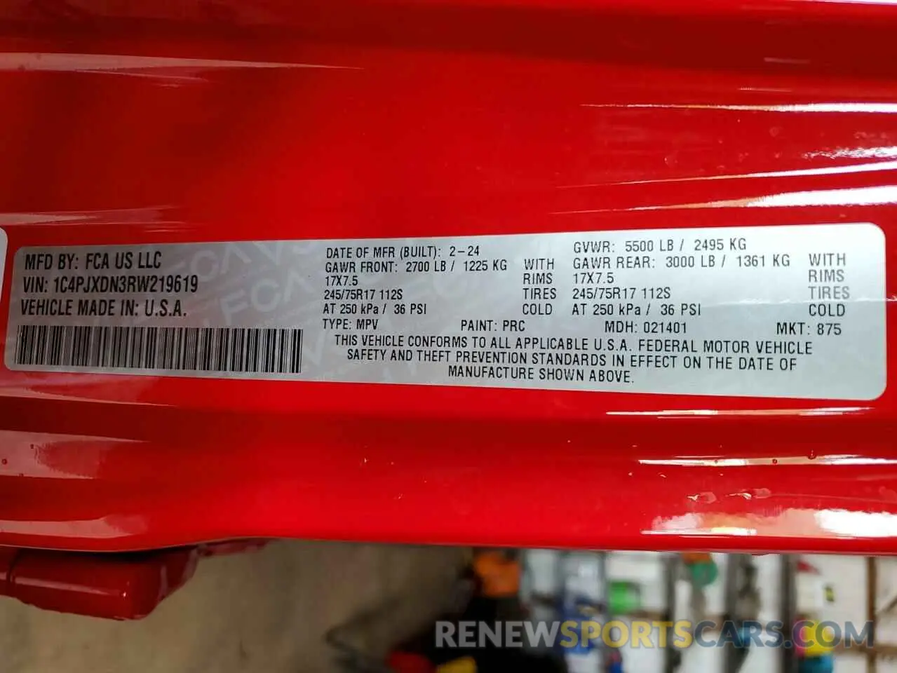 13 fotografías del automóvil dañado 1C4PJXDN3RW219619 JEEP WRANGLER 2024