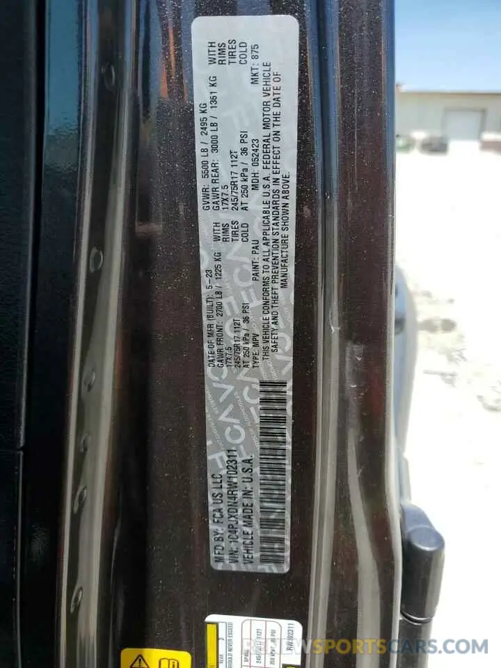 13 fotografías del automóvil dañado 1C4PJXDN4RW102311 JEEP WRANGLER 2024