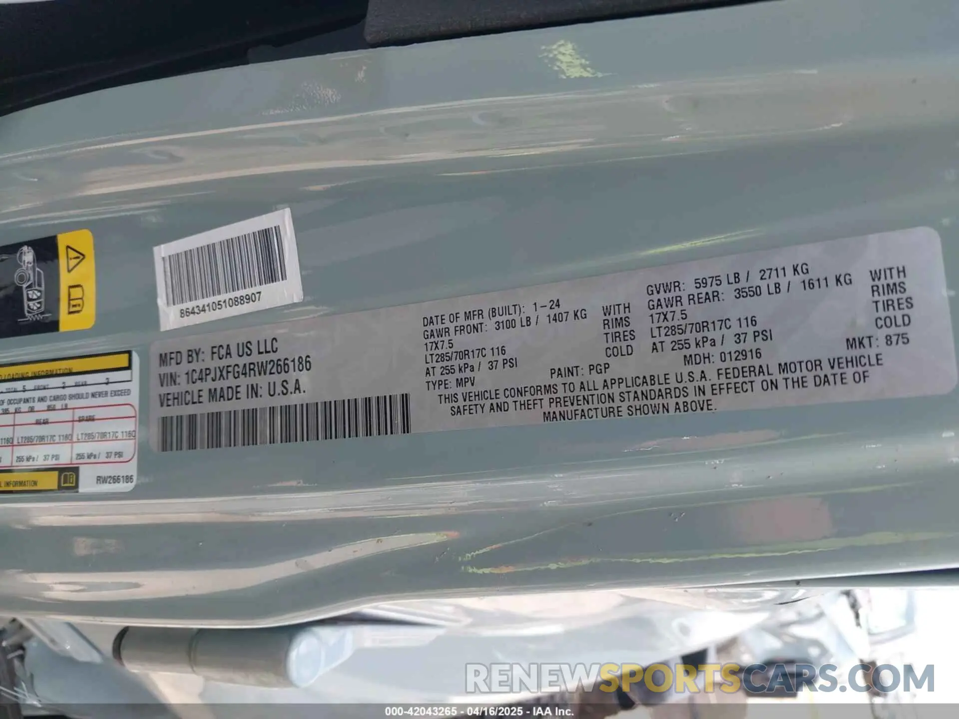9 fotografías del automóvil dañado 1C4PJXFG4RW266186 JEEP WRANGLER 2024