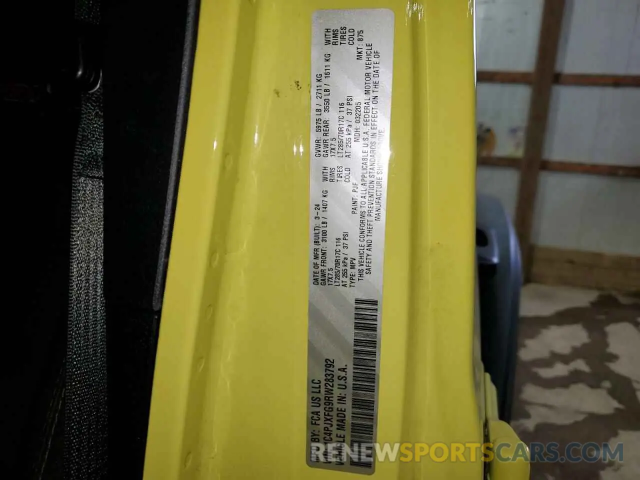 13 fotografías del automóvil dañado 1C4PJXFG9RW283792 JEEP WRANGLER 2024