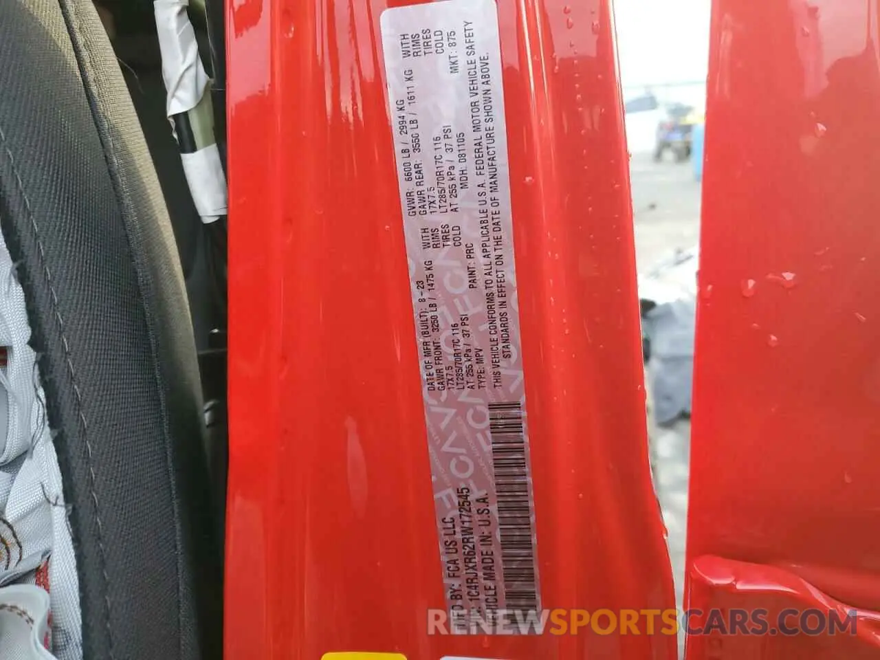 14 fotografías del automóvil dañado 1C4RJXR62RW172545 JEEP WRANGLER 2024