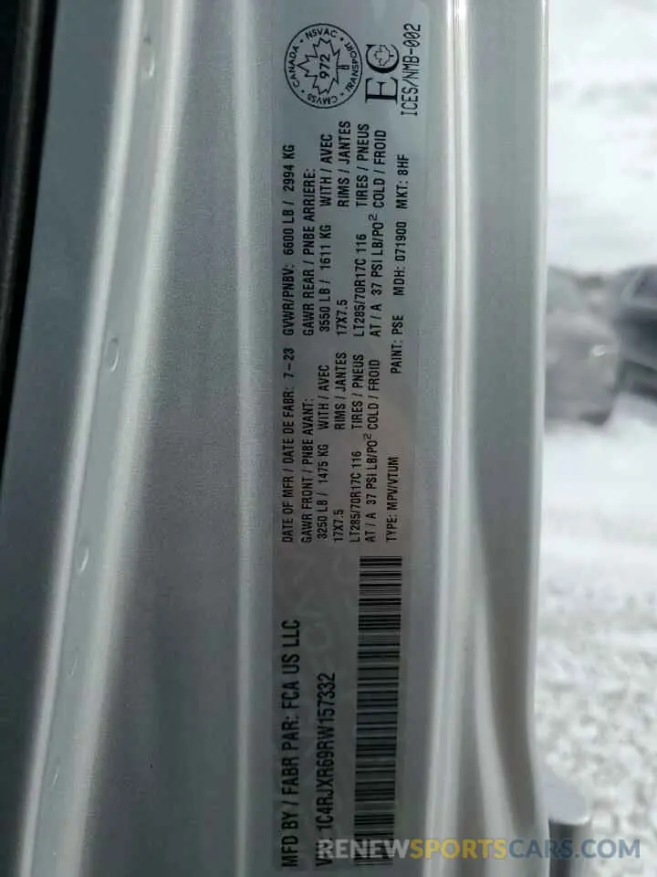 14 fotografías del automóvil dañado 1C4RJXR69RW157332 JEEP WRANGLER 2024