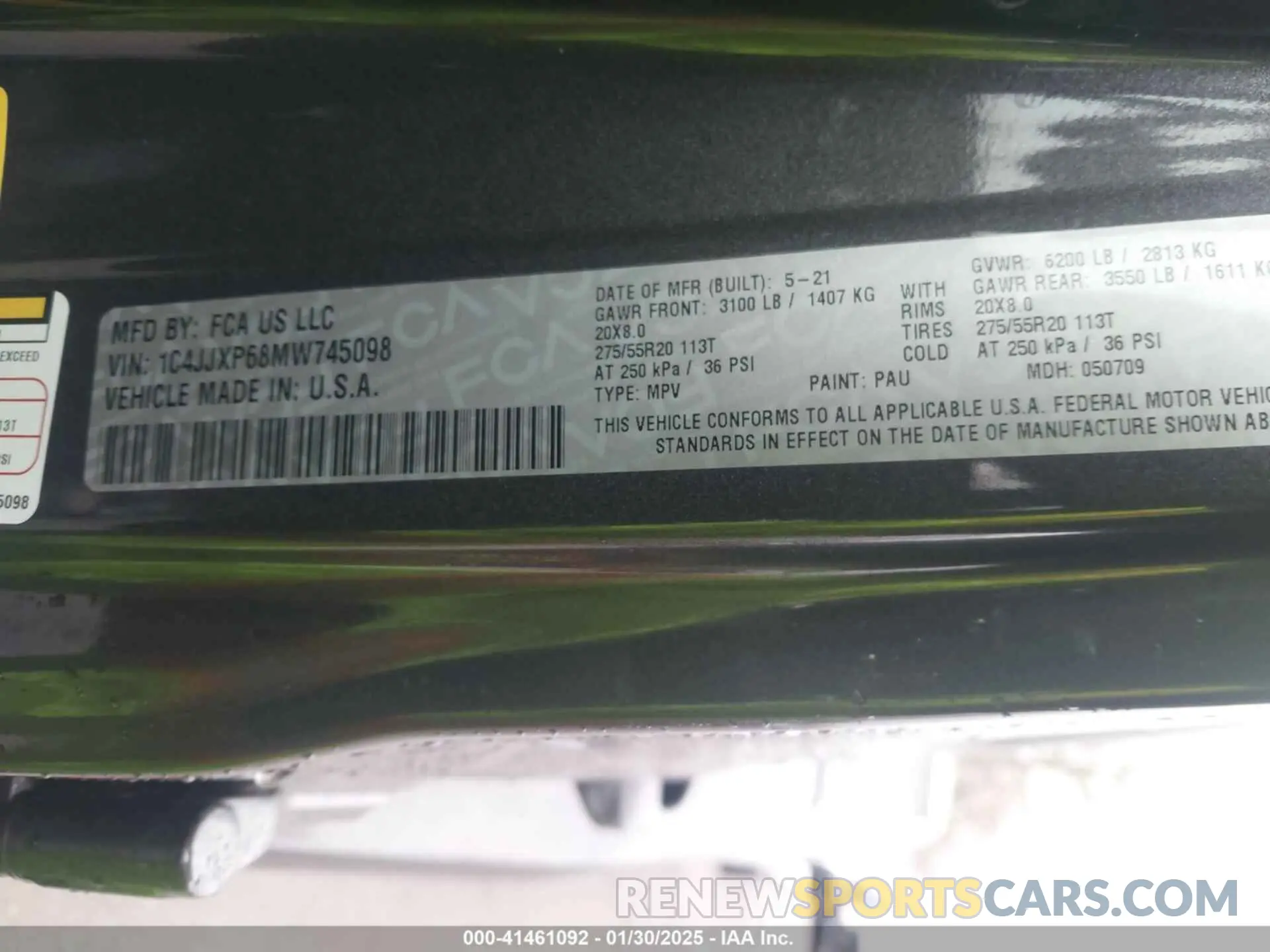 9 fotografías del automóvil dañado 1C4JJXP68MW745098 JEEP WRANGLER 4XE 2021