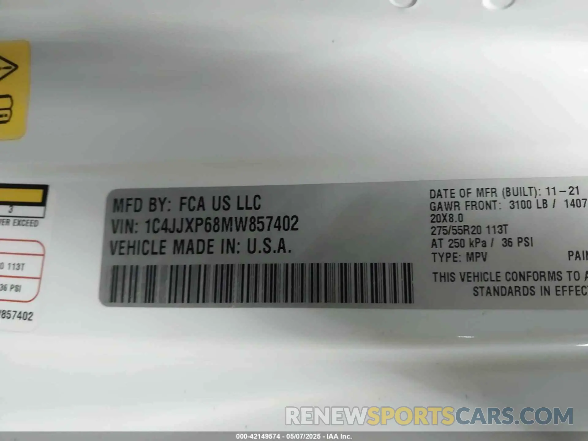 9 fotografías del automóvil dañado 1C4JJXP68MW857402 JEEP WRANGLER 4XE 2021