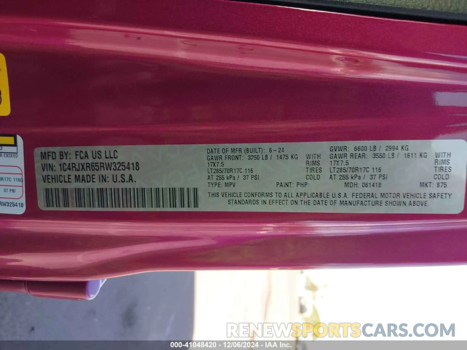 9 fotografías del automóvil dañado 1C4RJXR65RW325418 JEEP WRANGLER 4XE 2024
