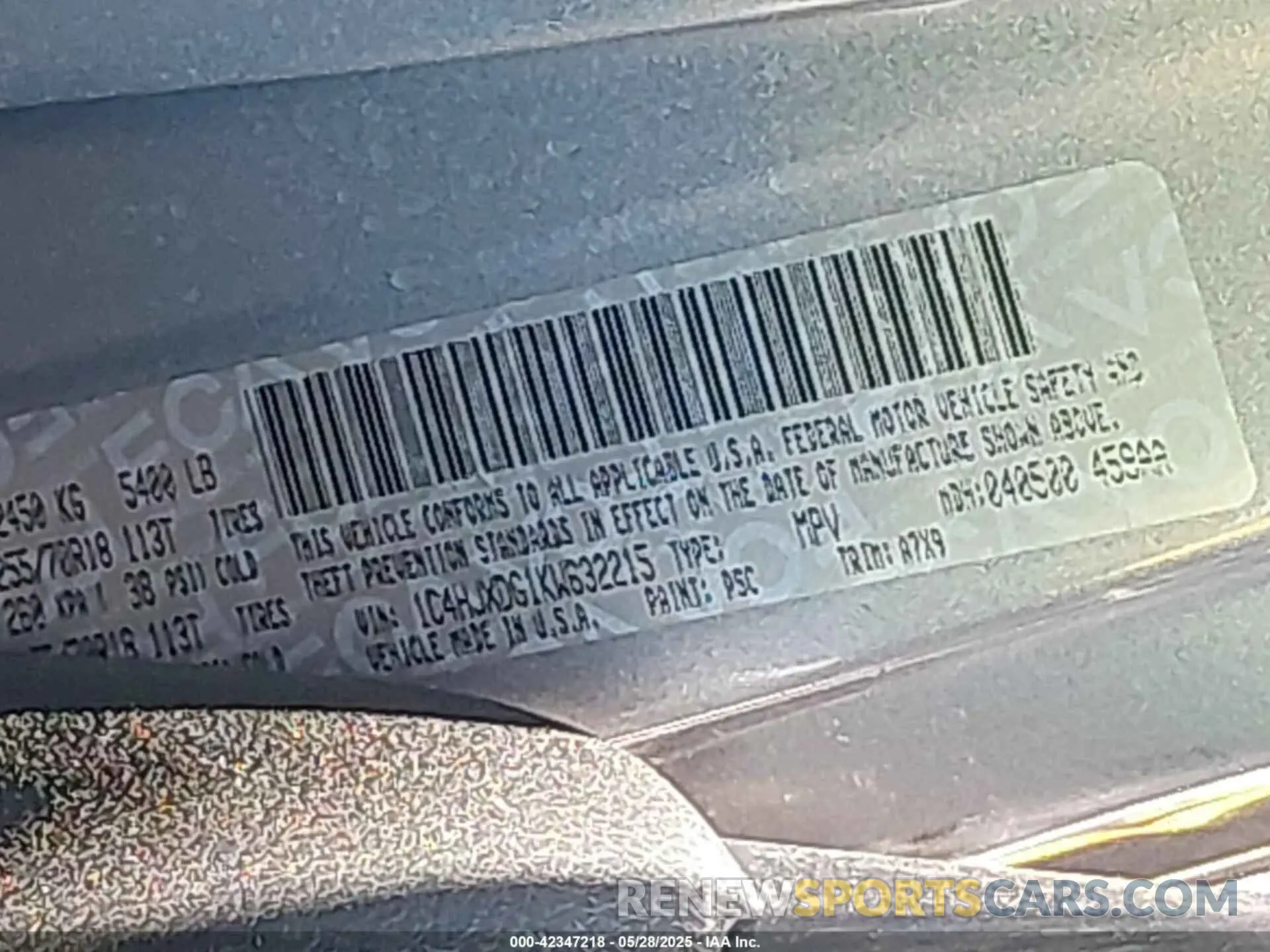 9 fotografías del automóvil dañado 1C4HJXDG1KW632215 JEEP WRANGLER UNLIMITED 2019