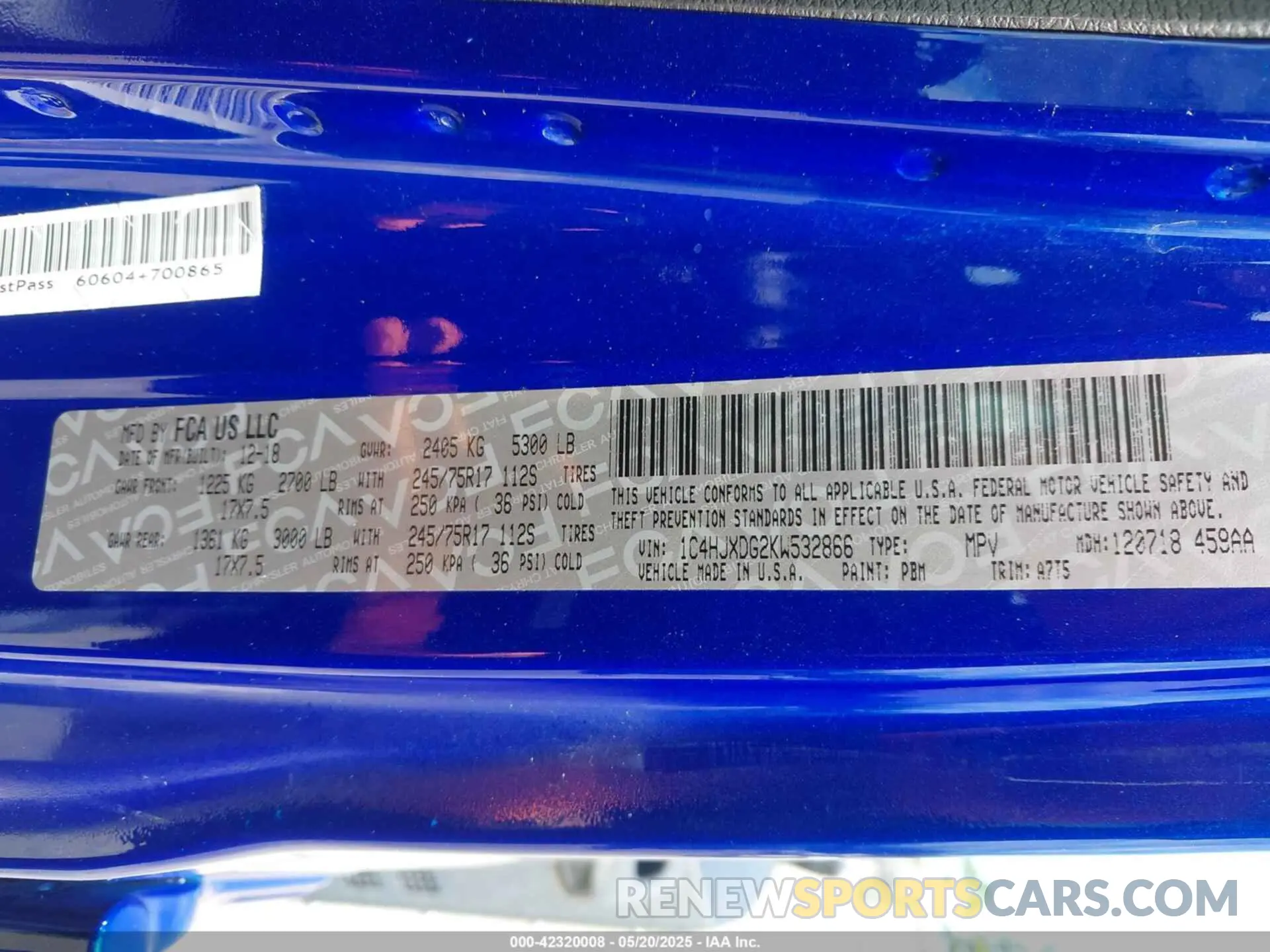 9 fotografías del automóvil dañado 1C4HJXDG2KW532866 JEEP WRANGLER UNLIMITED 2019