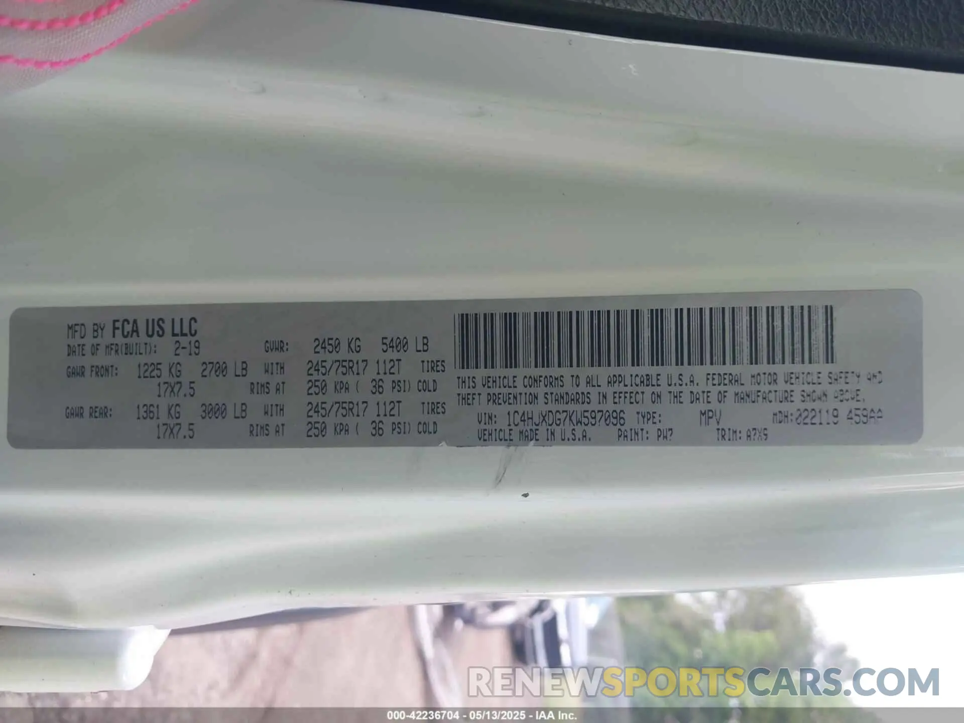 9 fotografías del automóvil dañado 1C4HJXDG7KW597096 JEEP WRANGLER UNLIMITED 2019