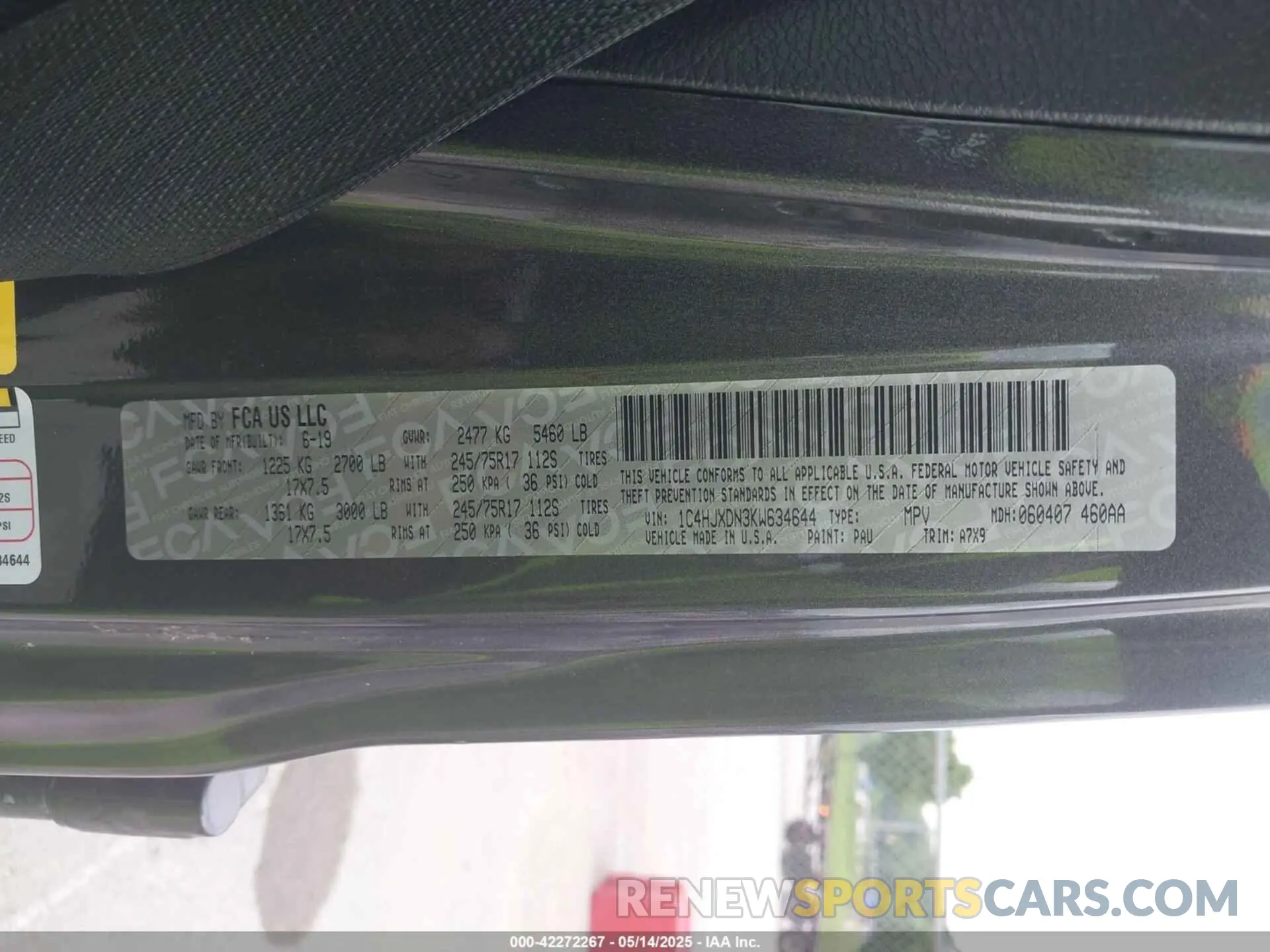 9 fotografías del automóvil dañado 1C4HJXDN3KW634644 JEEP WRANGLER UNLIMITED 2019