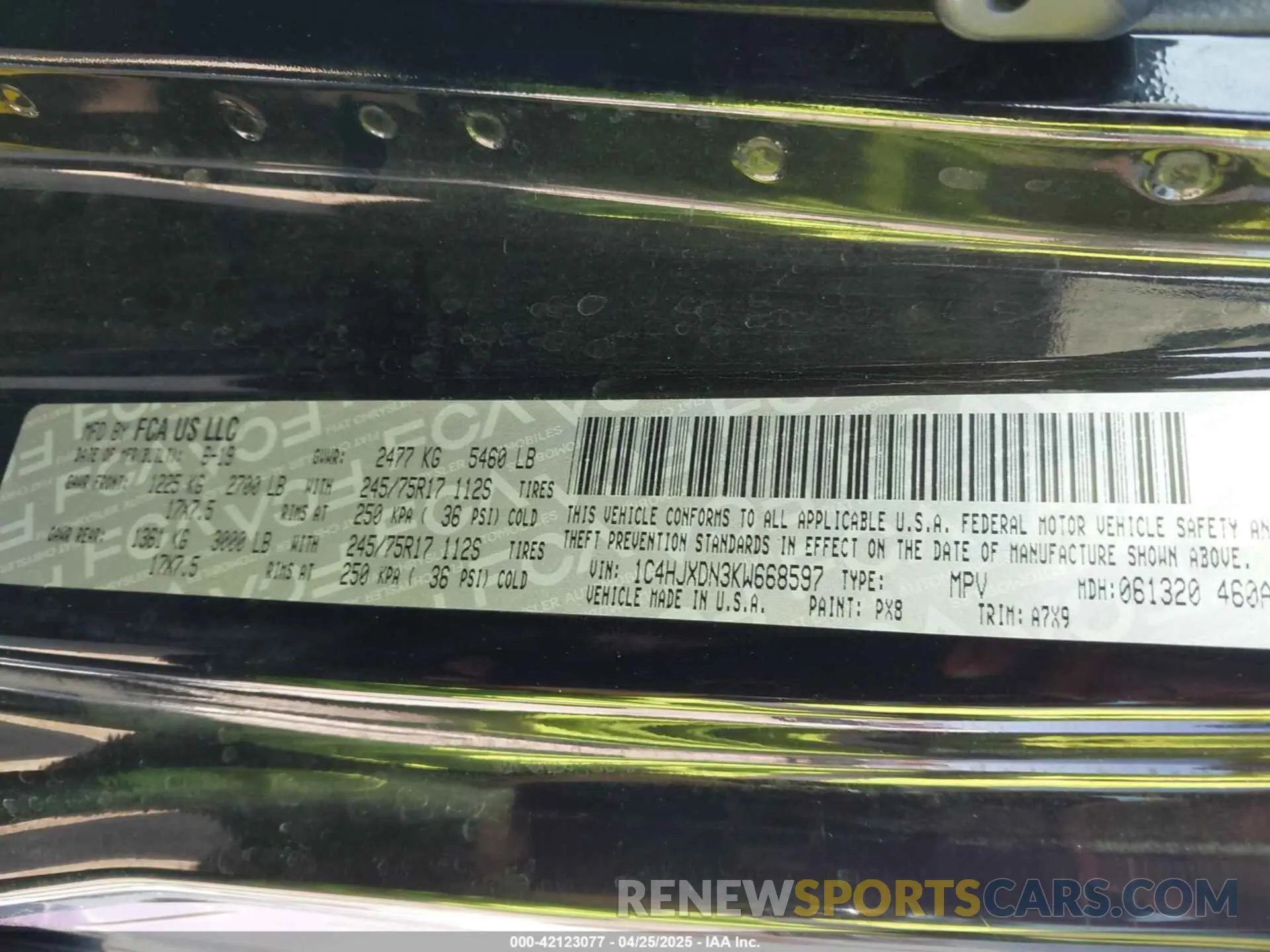 9 fotografías del automóvil dañado 1C4HJXDN3KW668597 JEEP WRANGLER UNLIMITED 2019