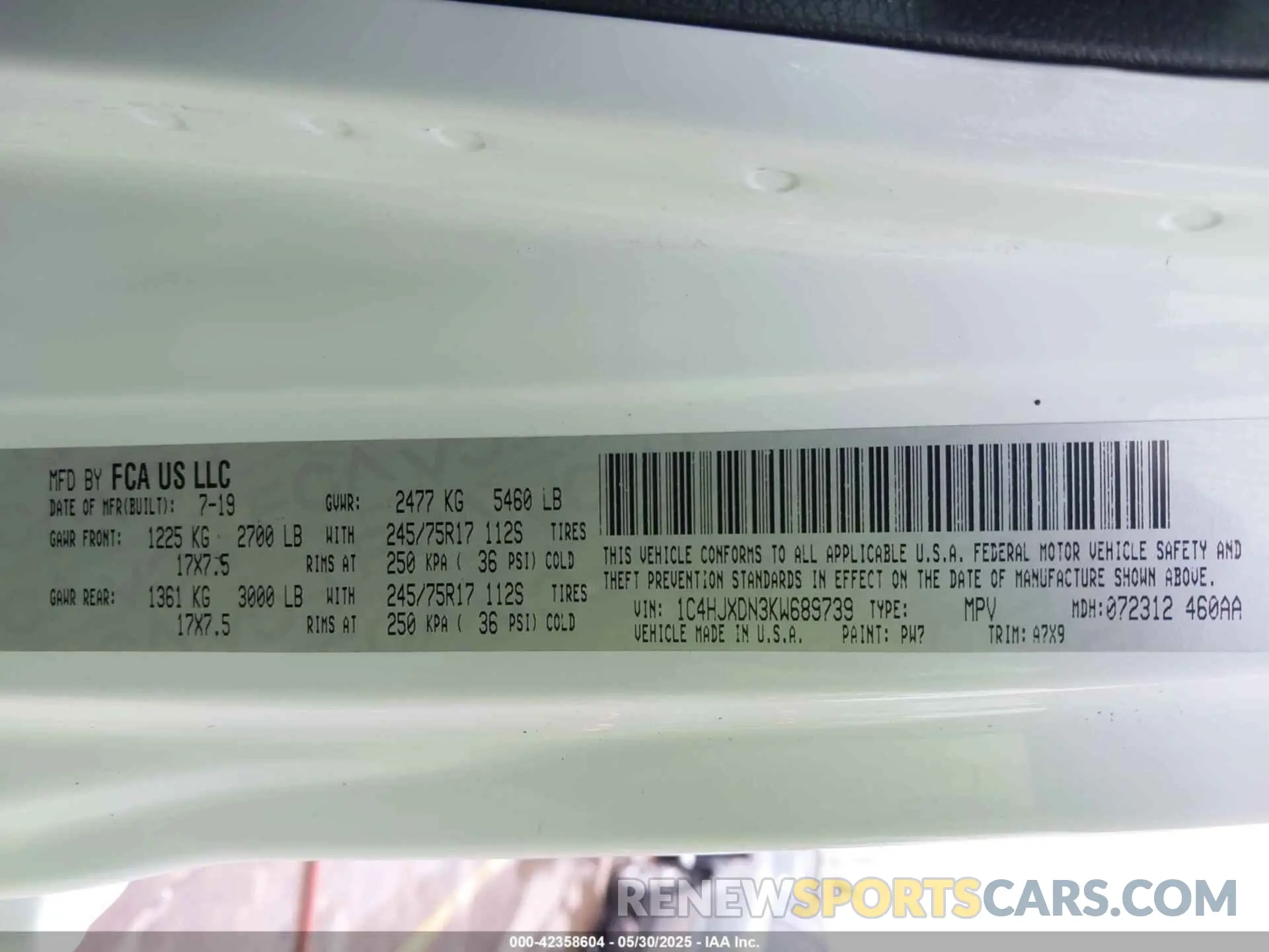 9 fotografías del automóvil dañado 1C4HJXDN3KW689739 JEEP WRANGLER UNLIMITED 2019