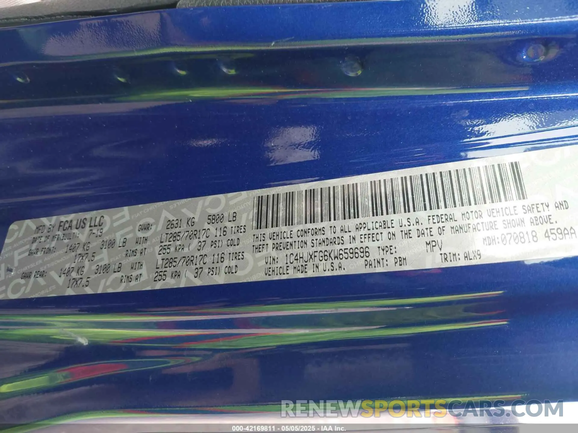 9 fotografías del automóvil dañado 1C4HJXFG6KW659696 JEEP WRANGLER UNLIMITED 2019