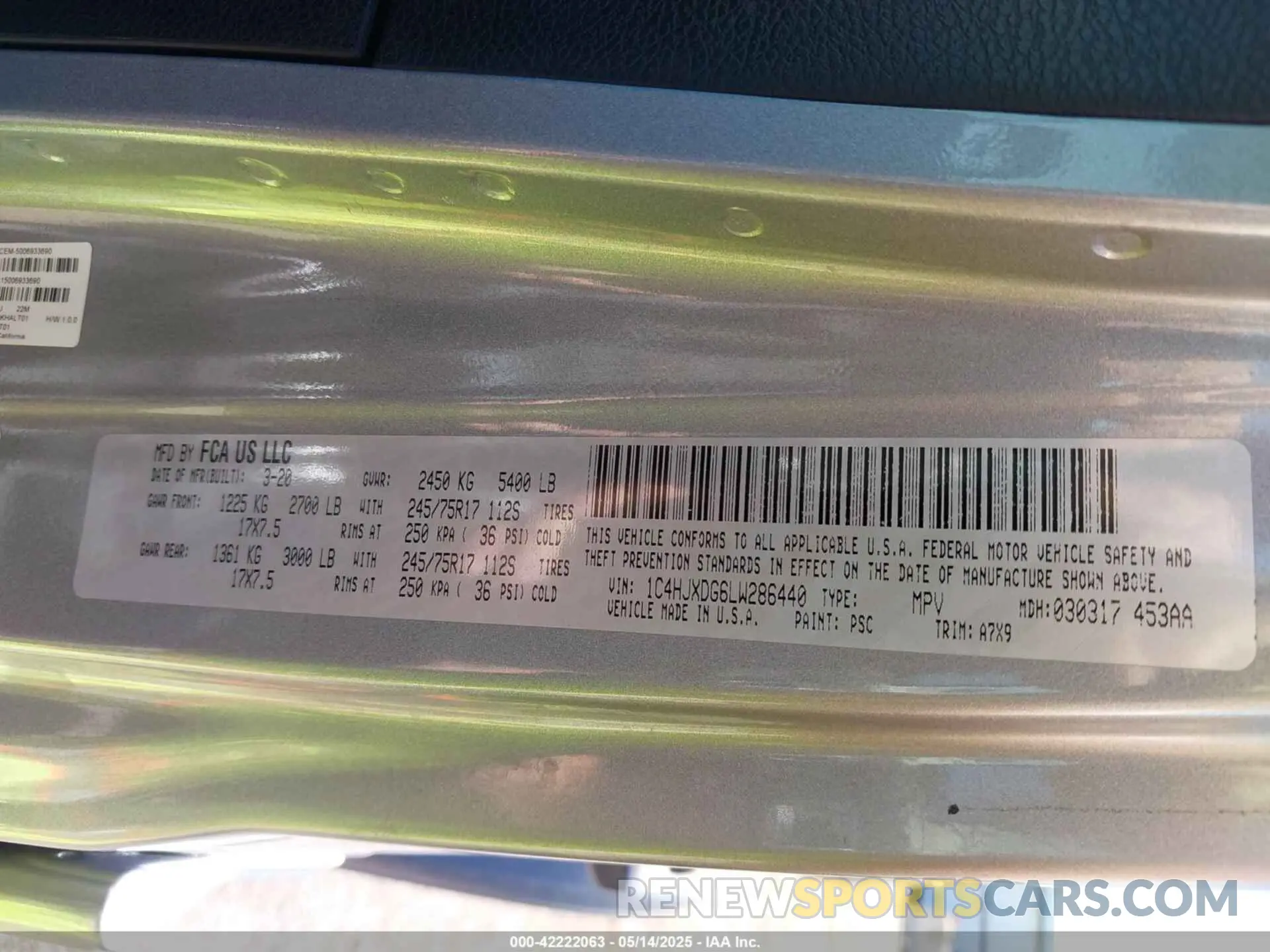9 fotografías del automóvil dañado 1C4HJXDG6LW286440 JEEP WRANGLER UNLIMITED 2020