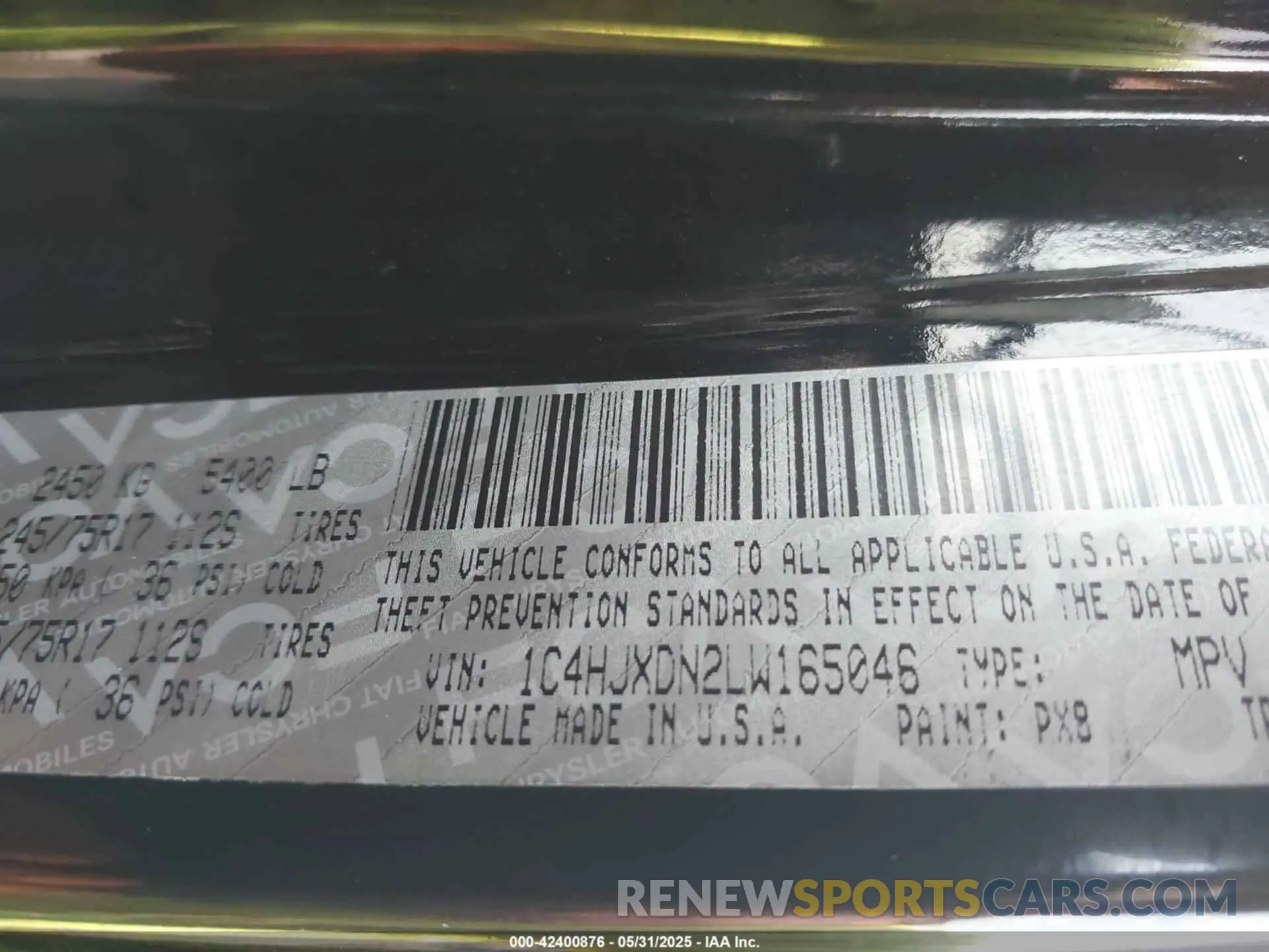 9 fotografías del automóvil dañado 1C4HJXDN2LW165046 JEEP WRANGLER UNLIMITED 2020