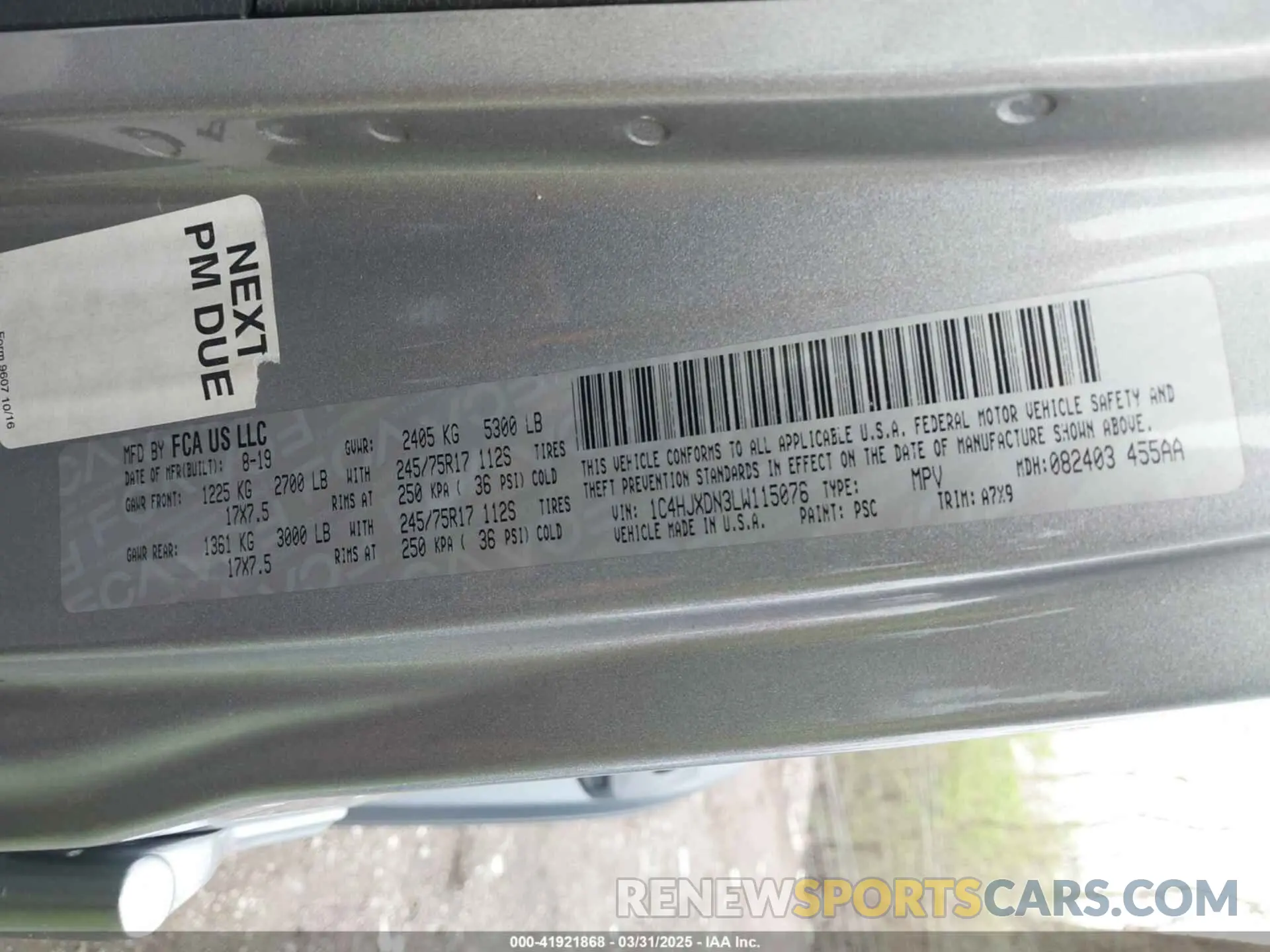 9 fotografías del automóvil dañado 1C4HJXDN3LW115076 JEEP WRANGLER UNLIMITED 2020