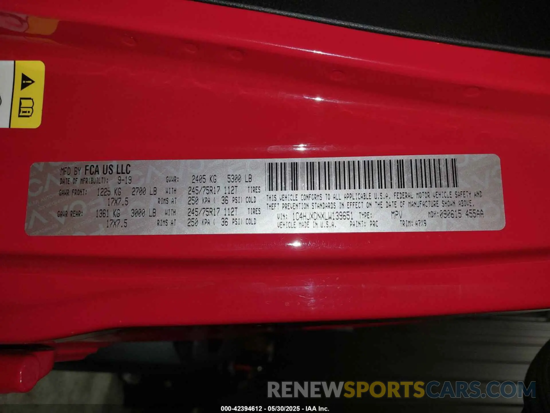 9 fotografías del automóvil dañado 1C4HJXDNXLW139651 JEEP WRANGLER UNLIMITED 2020