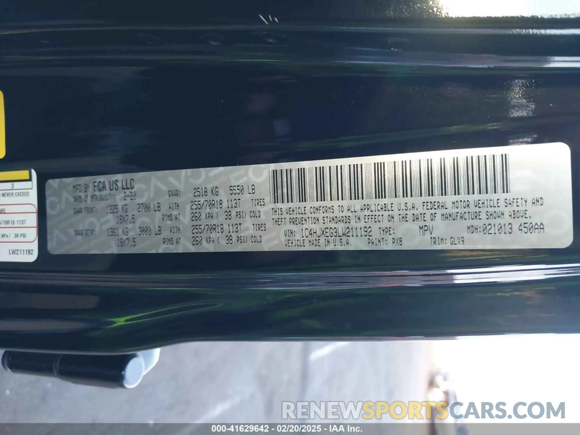 9 fotografías del automóvil dañado 1C4HJXEG3LW211192 JEEP WRANGLER UNLIMITED 2020