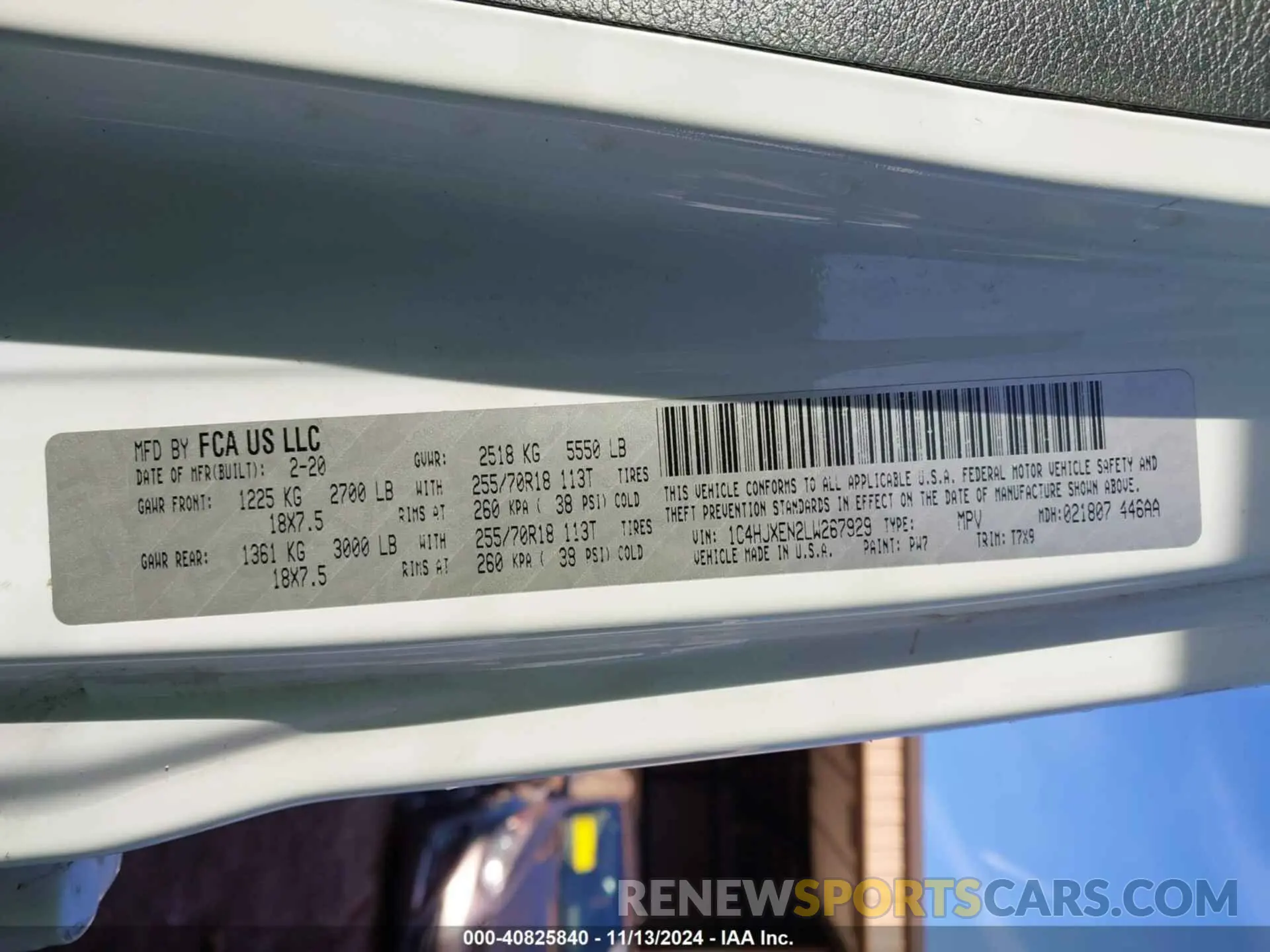 9 fotografías del automóvil dañado 1C4HJXEN2LW267929 JEEP WRANGLER UNLIMITED 2020