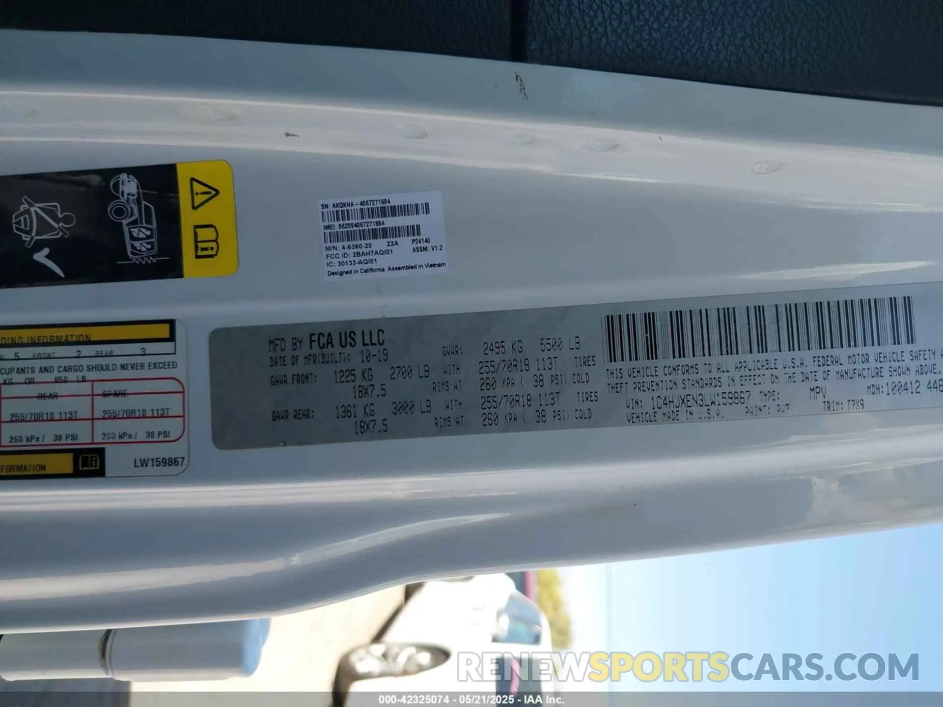 9 fotografías del automóvil dañado 1C4HJXEN3LW159867 JEEP WRANGLER UNLIMITED 2020