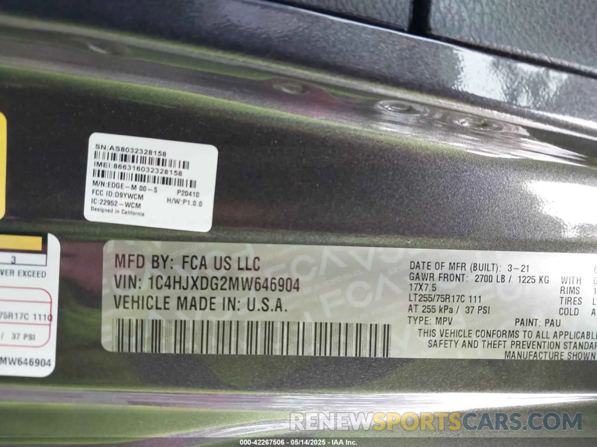 9 fotografías del automóvil dañado 1C4HJXDG2MW646904 JEEP WRANGLER UNLIMITED 2021
