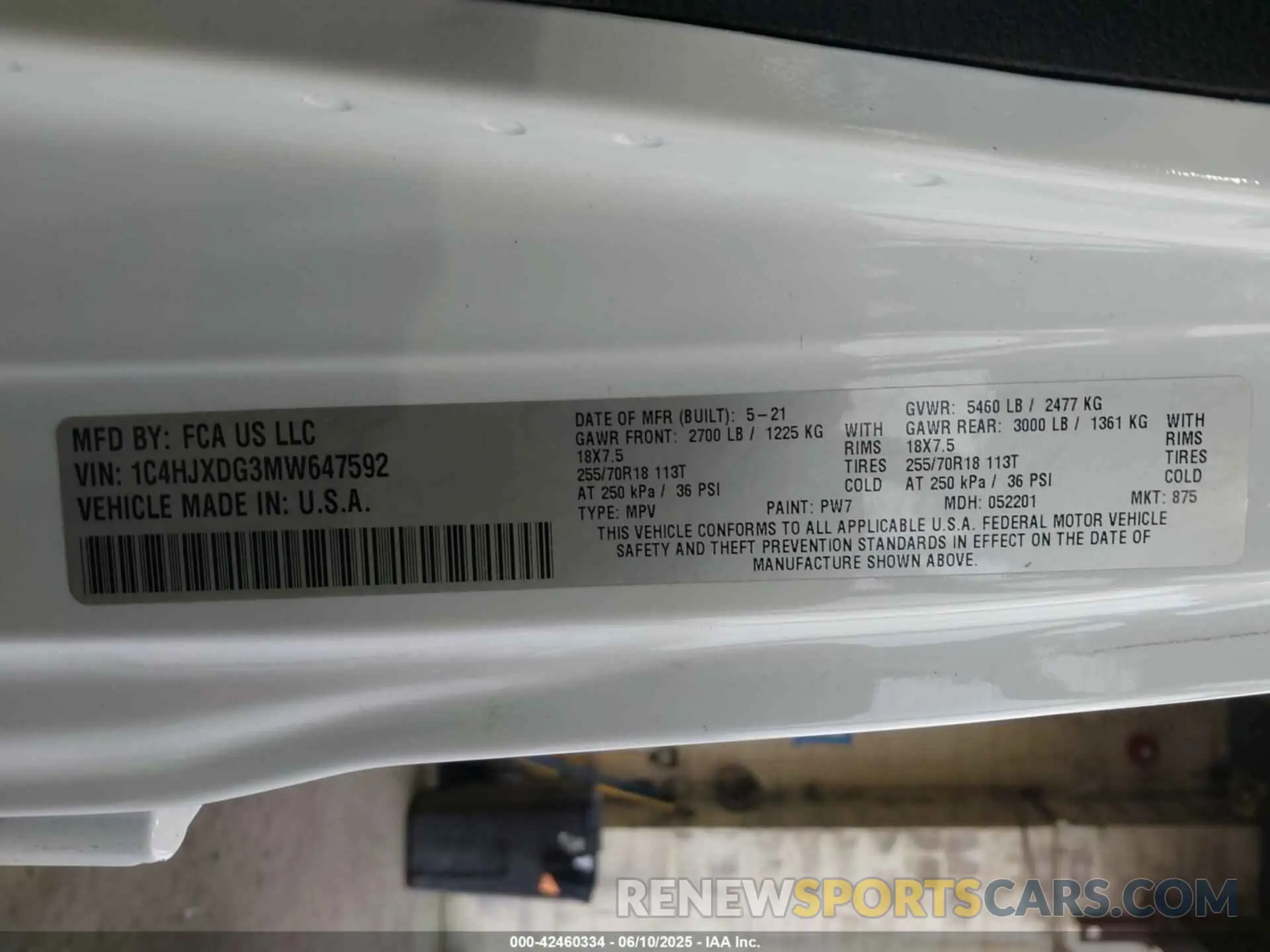 9 fotografías del automóvil dañado 1C4HJXDG3MW647592 JEEP WRANGLER UNLIMITED 2021