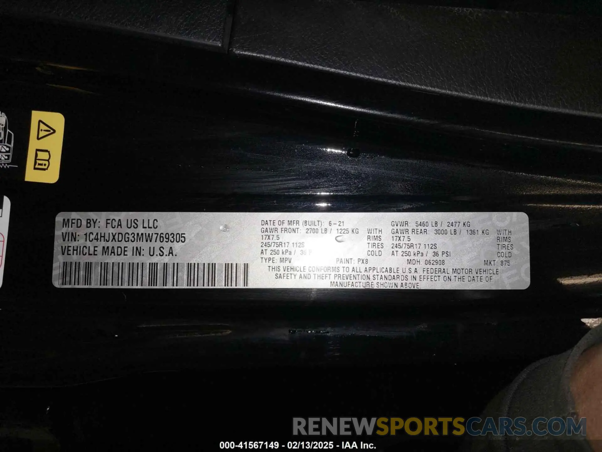 9 fotografías del automóvil dañado 1C4HJXDG3MW769305 JEEP WRANGLER UNLIMITED 2021