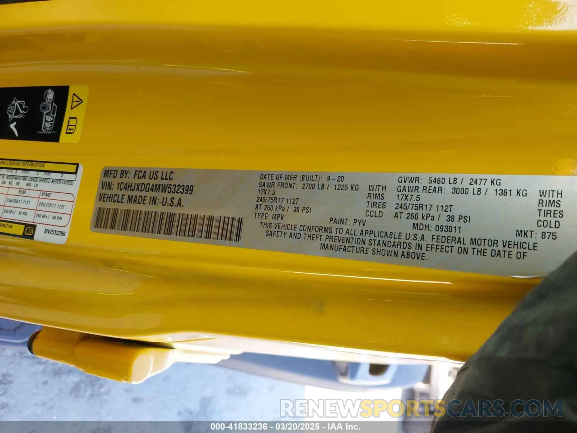 9 fotografías del automóvil dañado 1C4HJXDG4MW532399 JEEP WRANGLER UNLIMITED 2021