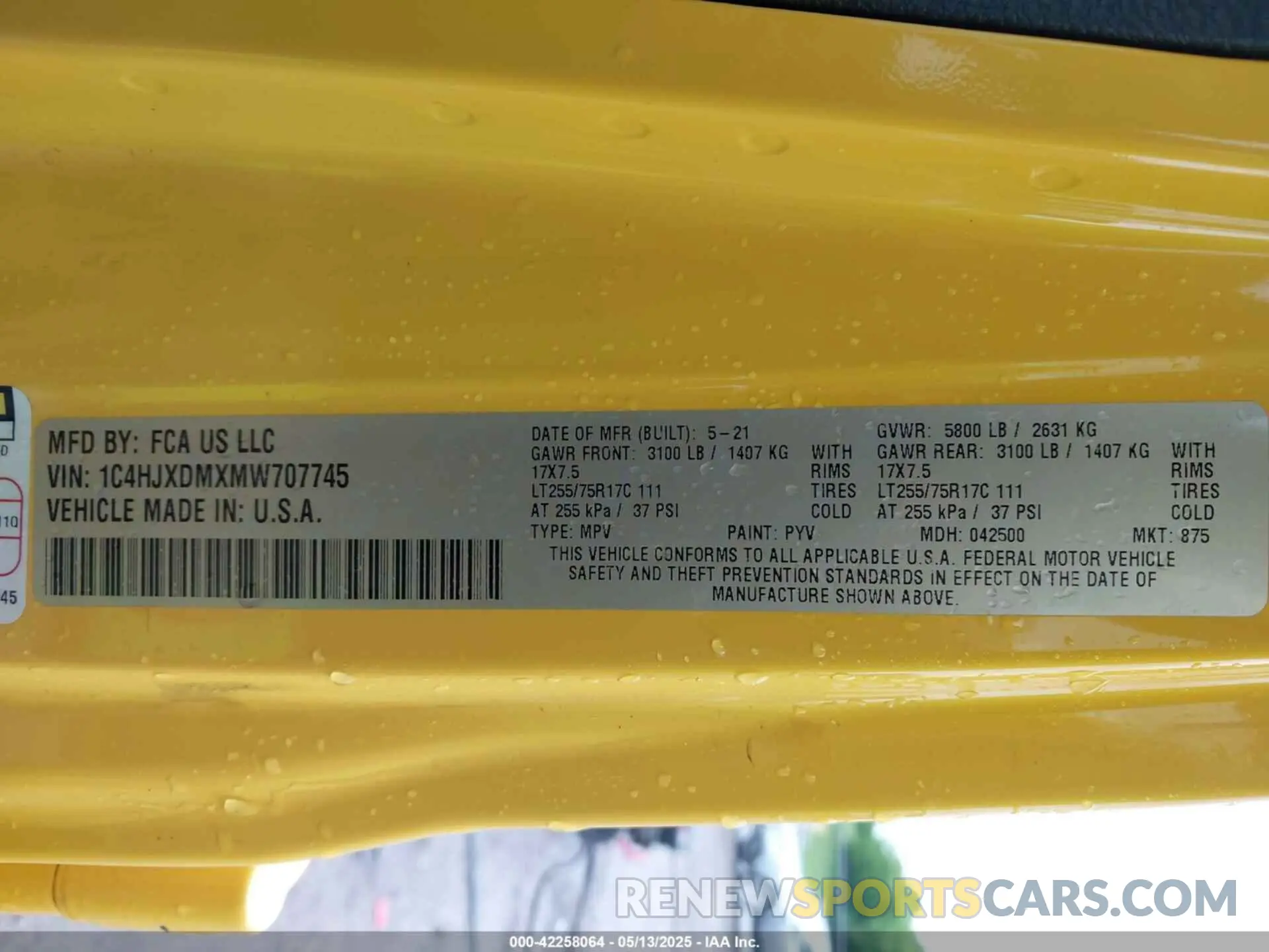 9 fotografías del automóvil dañado 1C4HJXDMXMW707745 JEEP WRANGLER UNLIMITED 2021