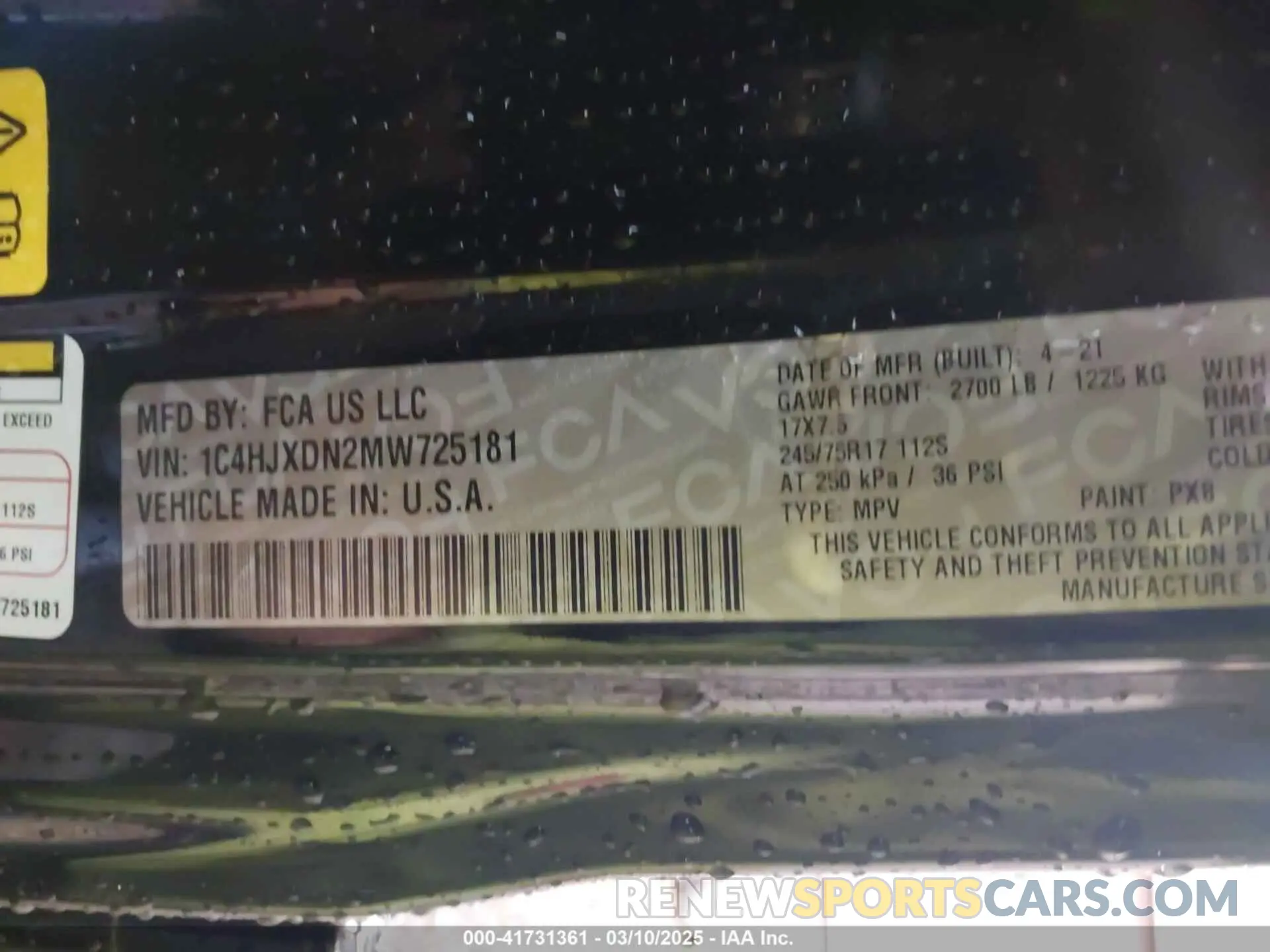 9 fotografías del automóvil dañado 1C4HJXDN2MW725181 JEEP WRANGLER UNLIMITED 2021