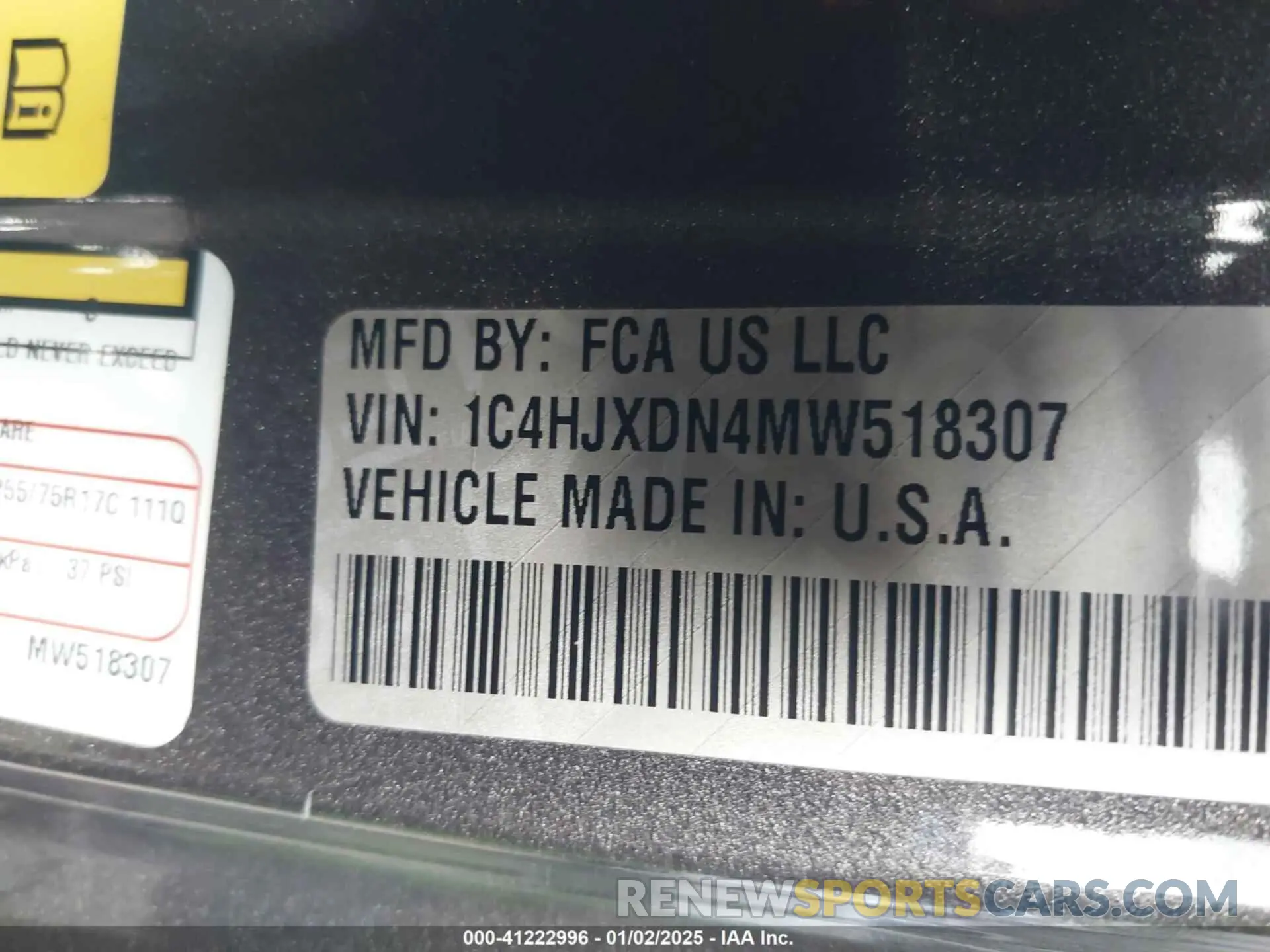 9 fotografías del automóvil dañado 1C4HJXDN4MW518307 JEEP WRANGLER UNLIMITED 2021