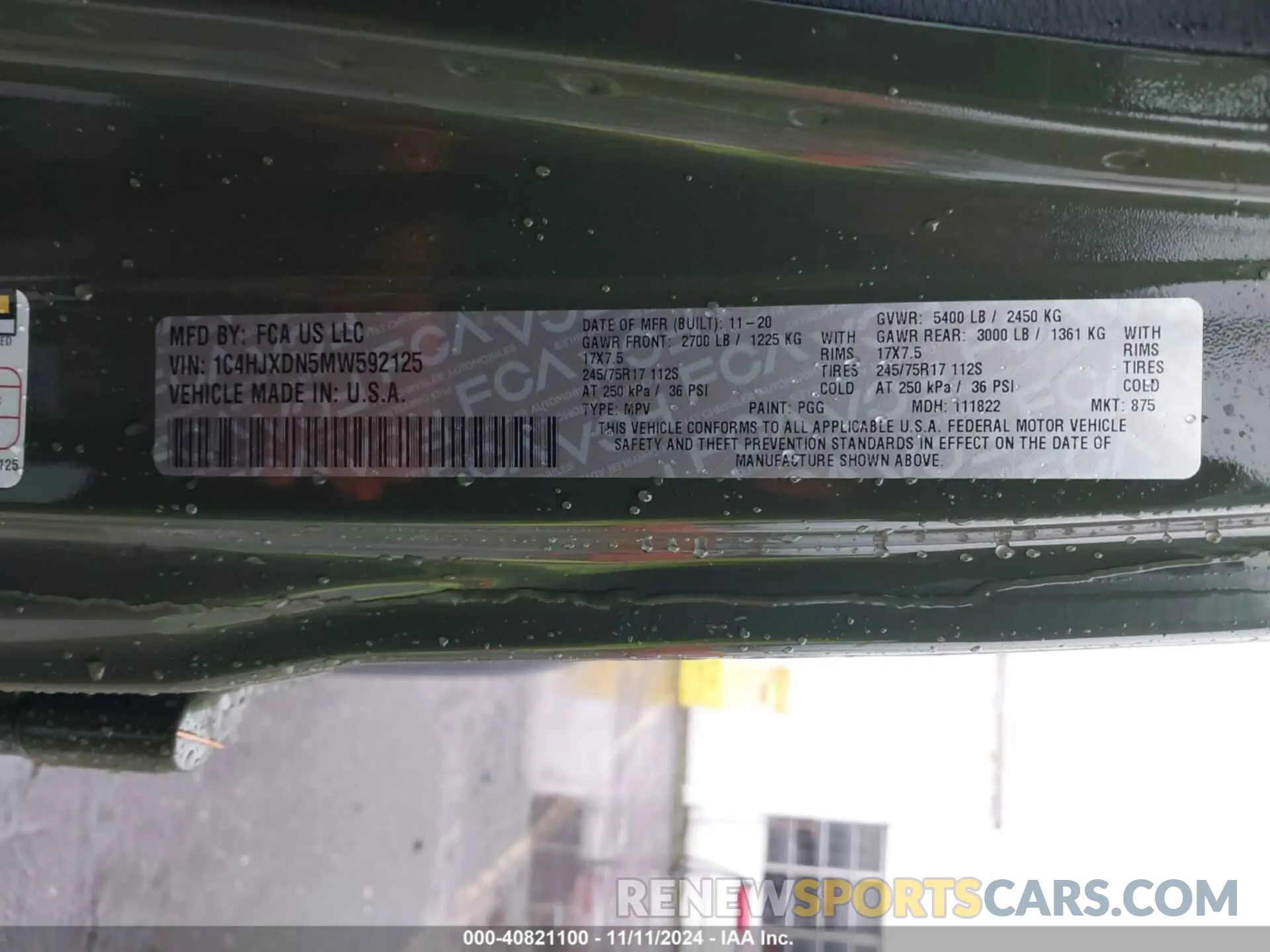 9 fotografías del automóvil dañado 1C4HJXDN5MW592125 JEEP WRANGLER UNLIMITED 2021