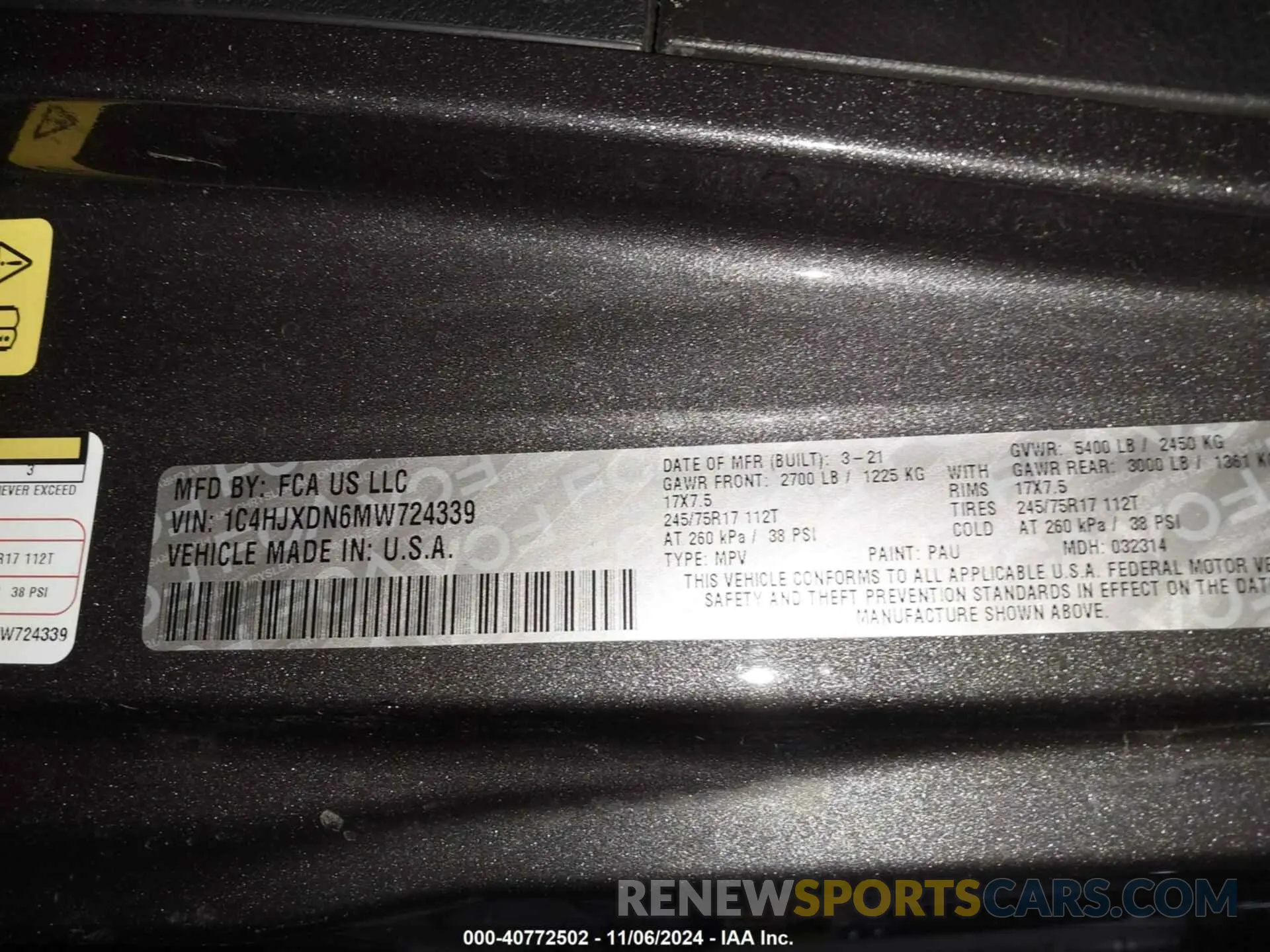 9 fotografías del automóvil dañado 1C4HJXDN6MW724339 JEEP WRANGLER UNLIMITED 2021