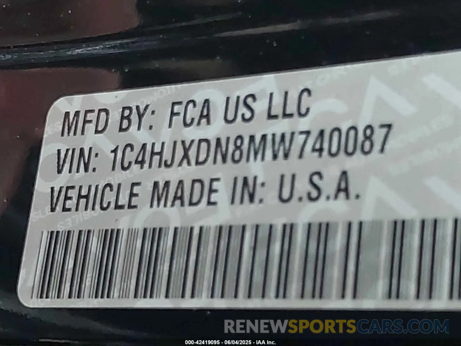 9 fotografías del automóvil dañado 1C4HJXDN8MW740087 JEEP WRANGLER UNLIMITED 2021