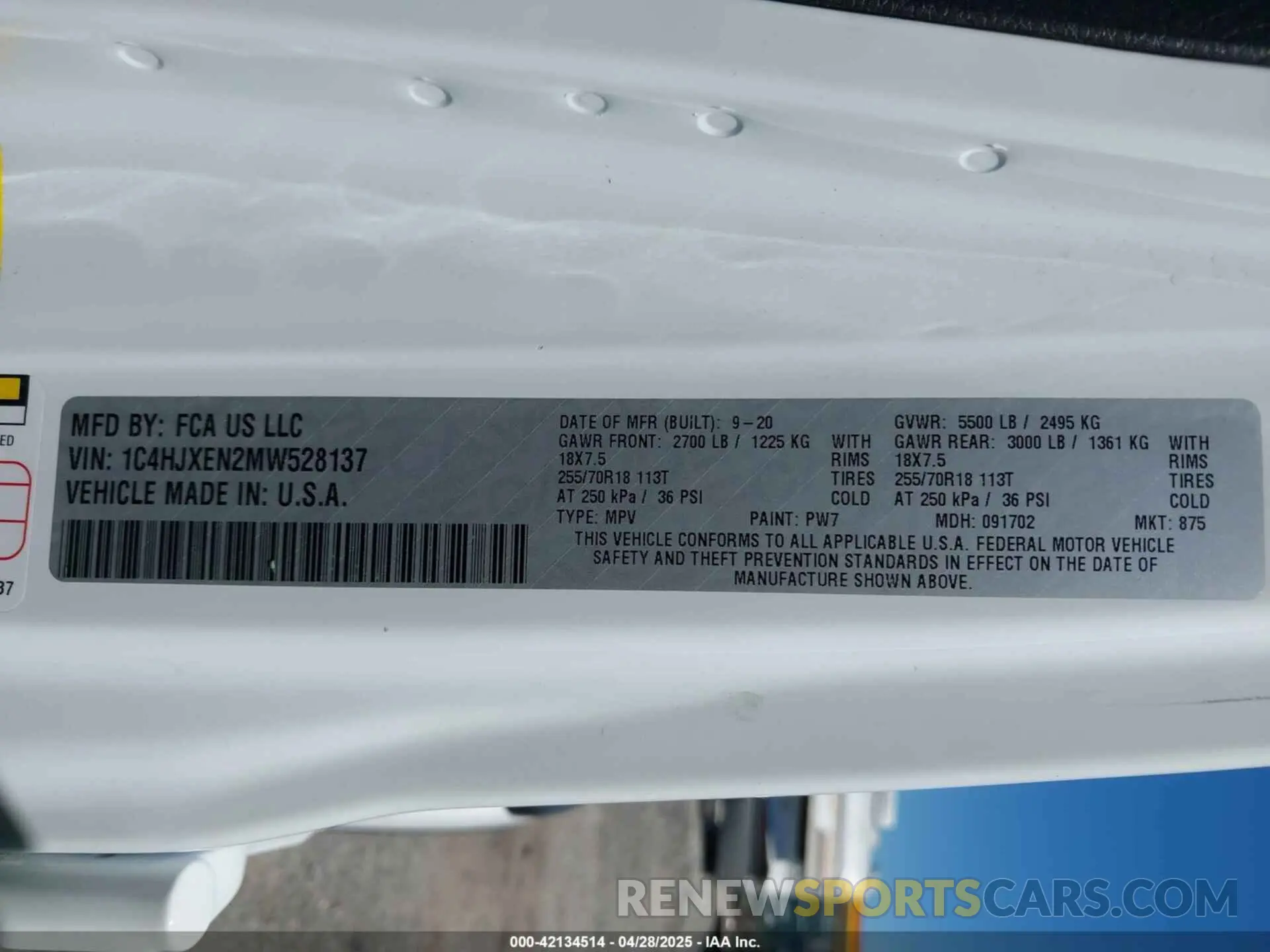 9 fotografías del automóvil dañado 1C4HJXEN2MW528137 JEEP WRANGLER UNLIMITED 2021