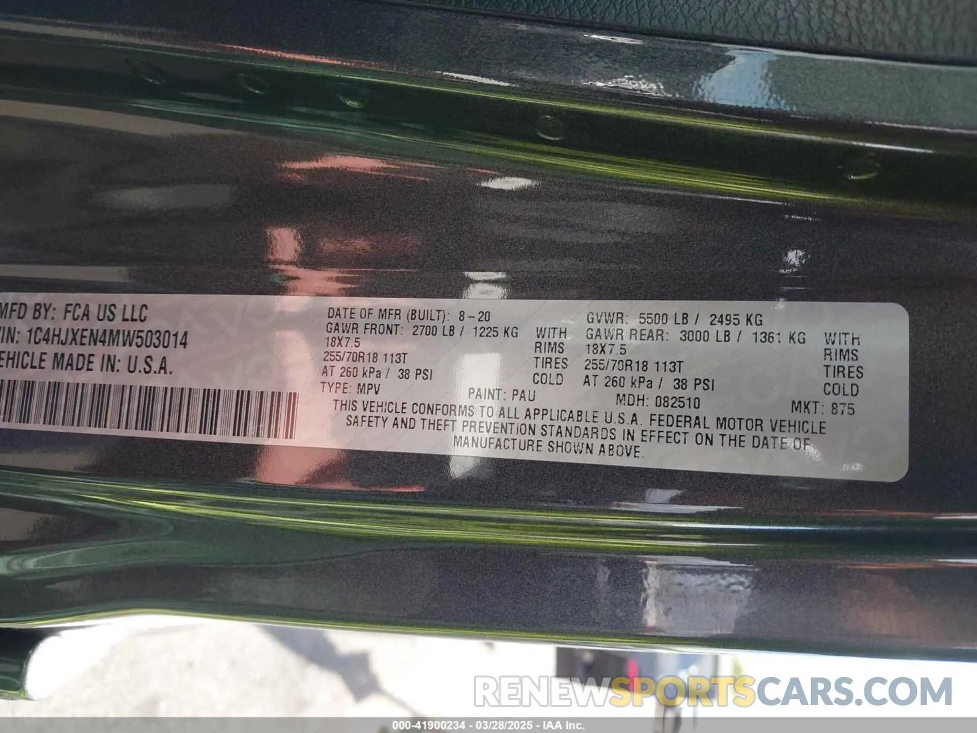 9 fotografías del automóvil dañado 1C4HJXEN4MW503014 JEEP WRANGLER UNLIMITED 2021