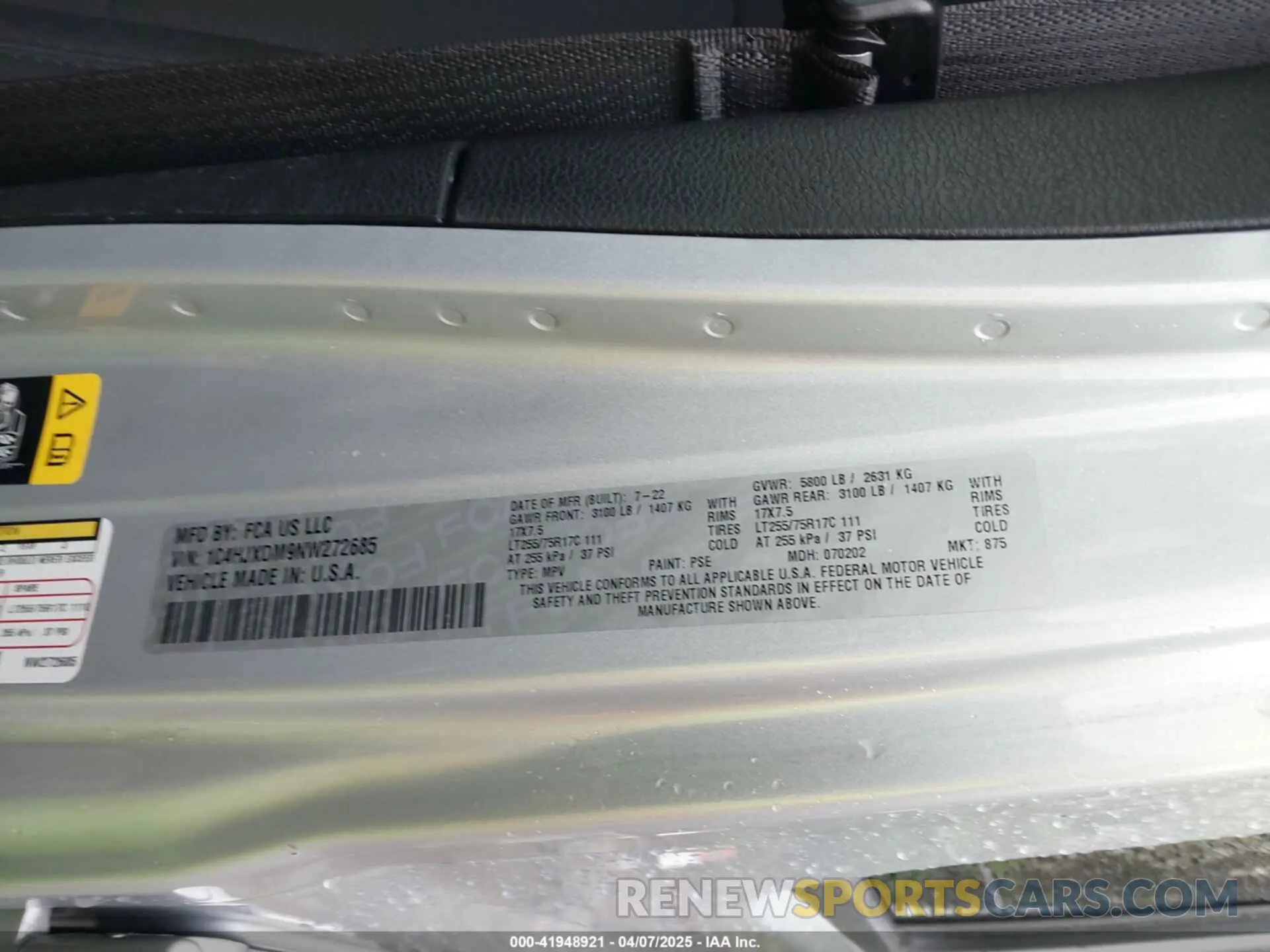 9 fotografías del automóvil dañado 1C4HJXDM9NW272685 JEEP WRANGLER UNLIMITED 2022