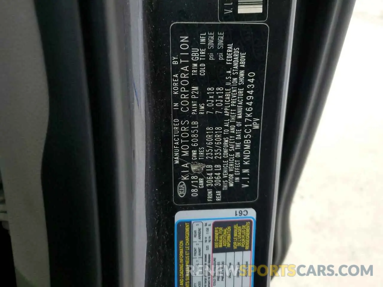 13 fotografías del automóvil dañado KNDMB5C17K6494340 KIA All Models 2019