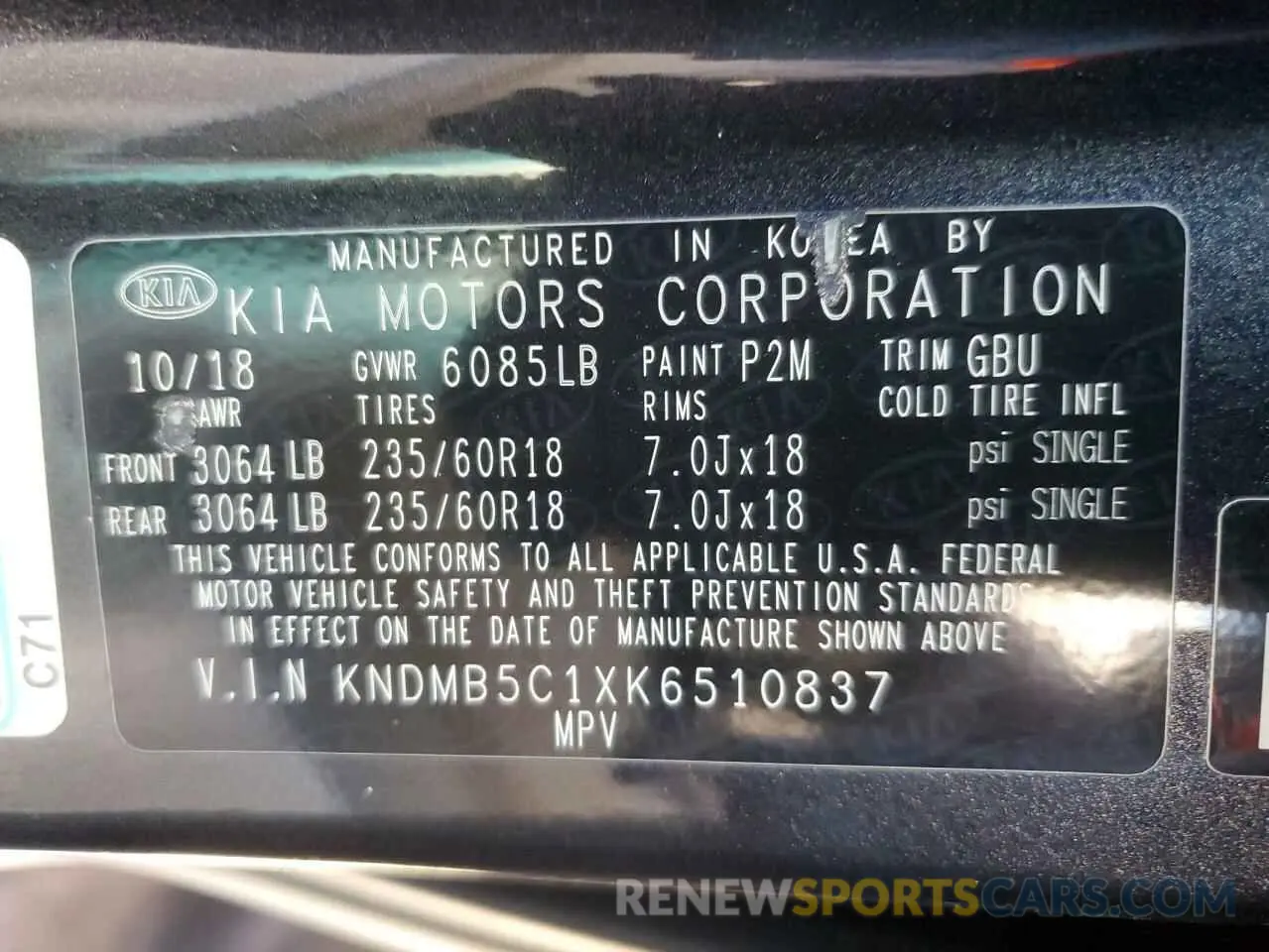 13 fotografías del automóvil dañado KNDMB5C1XK6510837 KIA All Models 2019