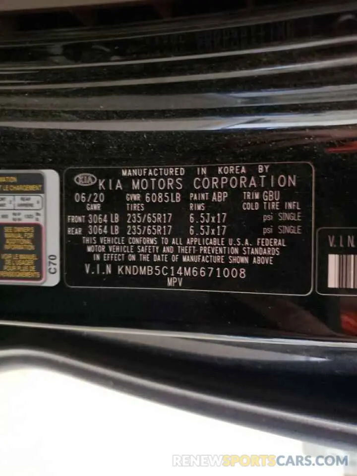 13 fotografías del automóvil dañado KNDMB5C14M6671008 KIA All Models 2021